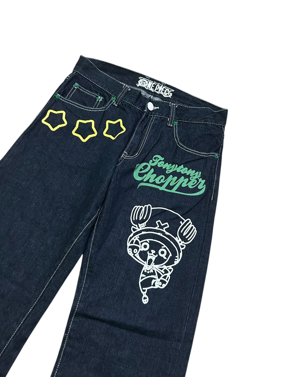 Japanese Brand × Kapital × Vintage Rare One Piece Tonytony Chopper Denim Jeans ☠️ Size US 32 / EU 48 - 2 Thumbnail