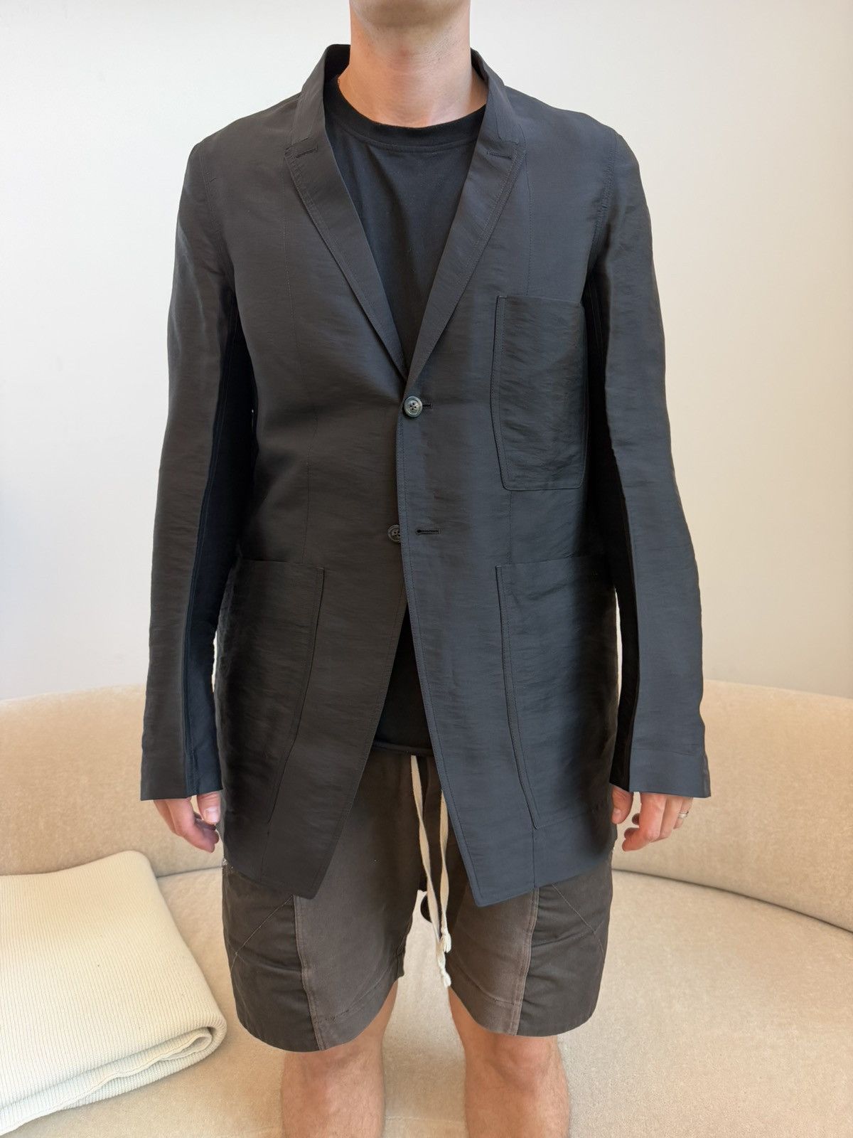 Rick Owens SS21 Phlegethon Silk Island Jacket size 50 Size US M / EU 48-50 / 2 - 6 Thumbnail