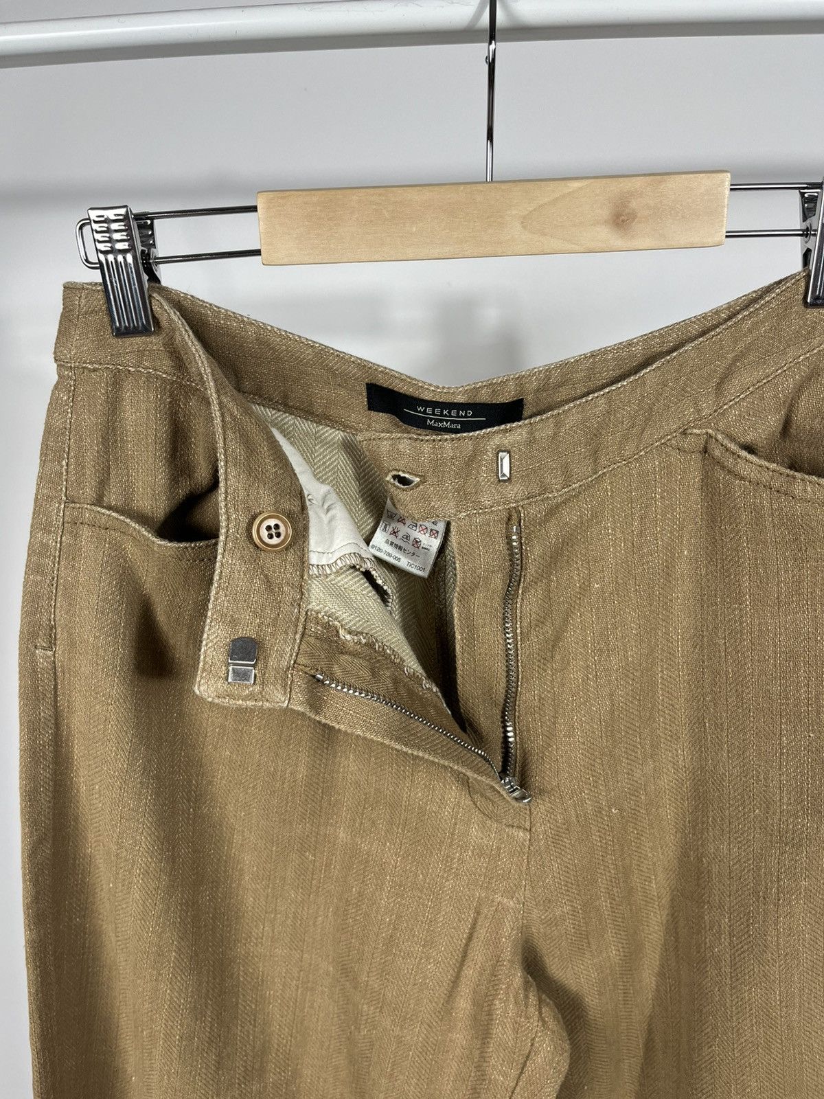 Max Mara MaxMara Weekend brown linen blend wide leg trousers pants Size 30" / US 8 / IT 44 - 9 Thumbnail