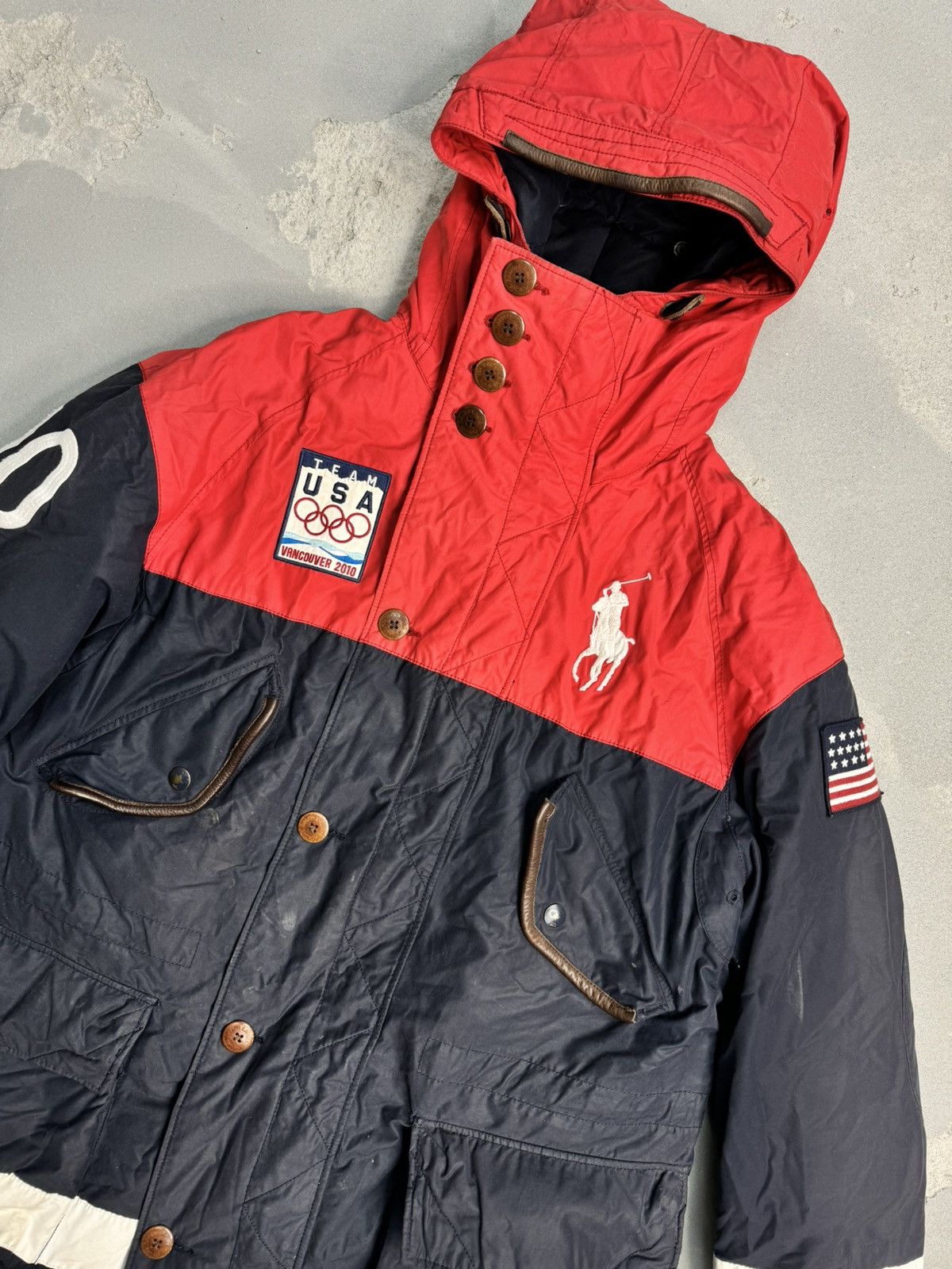 Polo Ralph Lauren Olympic Stadium Vancouver Down Puffer Parka 2010 USA Ski Size US S / EU 44-46 / 1 - 3 Thumbnail