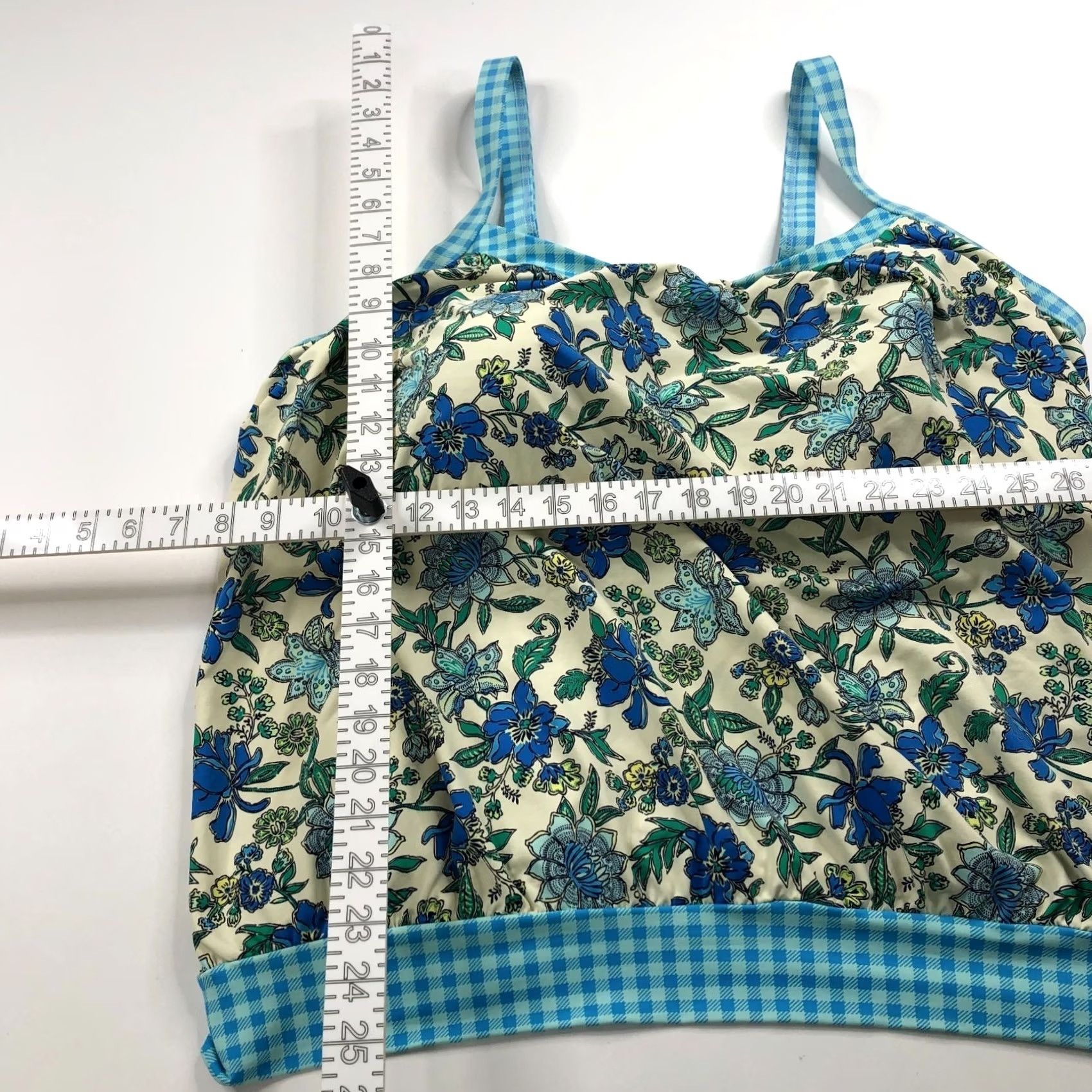 Lands' End Lands' End Tankini Top Swim Blue Padded Wireless Floral All Over Print DDD 18 Women's Size XXL / US 16-18 / IT 52-54 - 2 Thumbnail