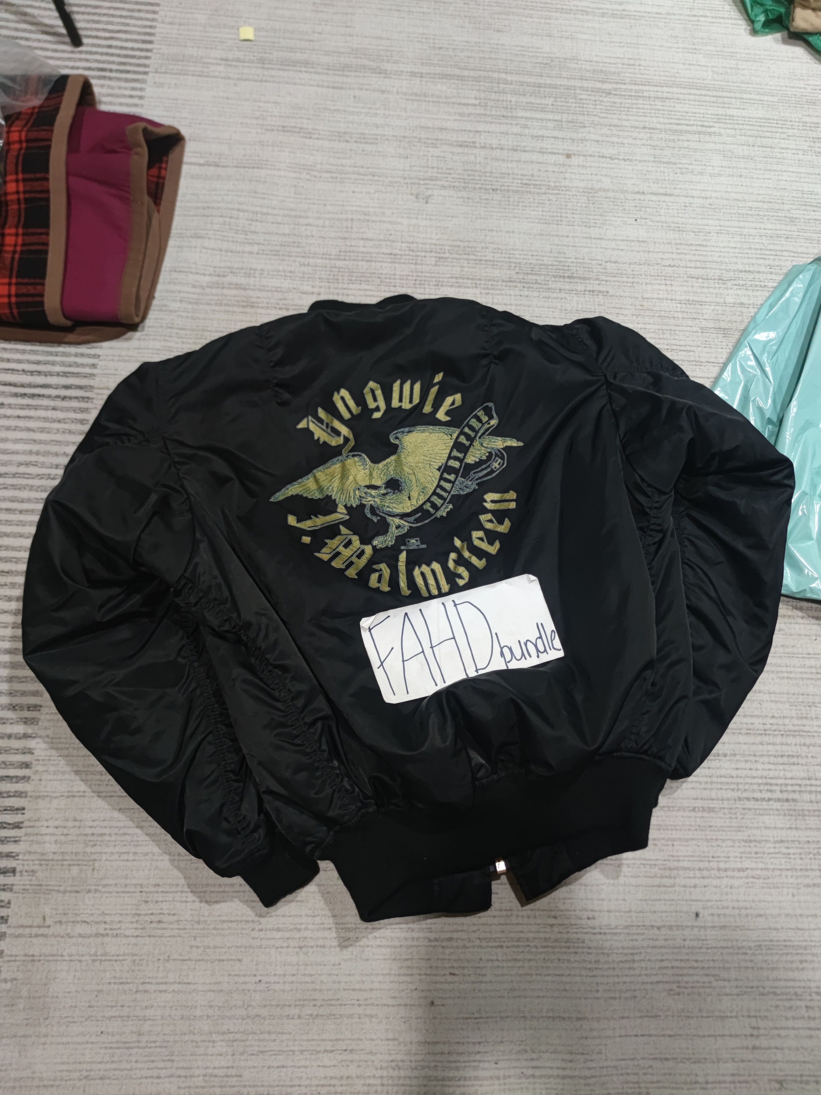 Vintage Vintage Super Rare Yngwie Malmsteen "Trial by Fire" bombers Size US XL / EU 56 / 4 - 1 Thumbnail