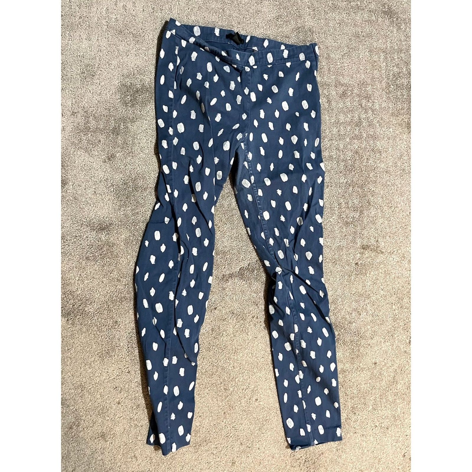 H&M H&M Dress Pants Women Size 8 Blue Polka Dress Pants Pull On Side Zip Ankle Skinny Regular Women Wear - Mens, Womens Size 30" / US 8 / IT 44 - 2 Thumbnail