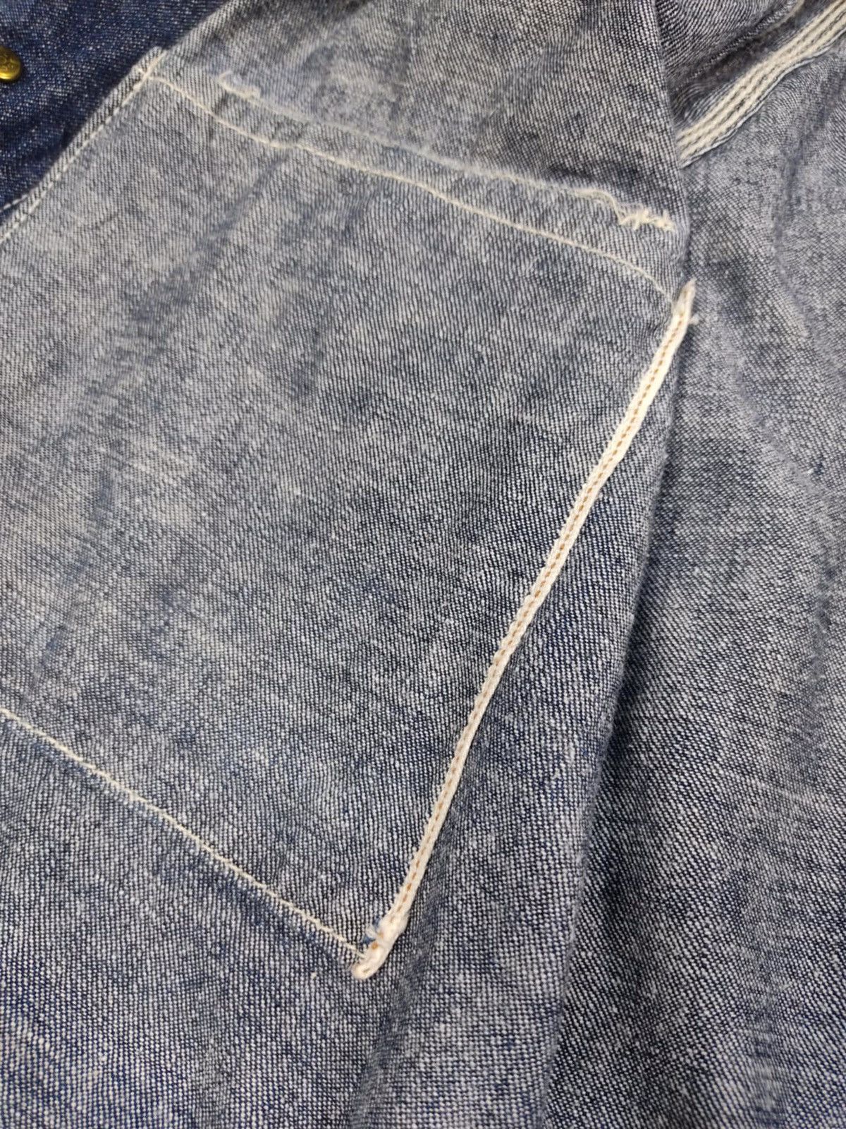 Big John × Vintage RARE Vintage BIG JOHN Denim Cactus Indigo Caverall Jacket Size US L / EU 52-54 / 3 - 7 Thumbnail