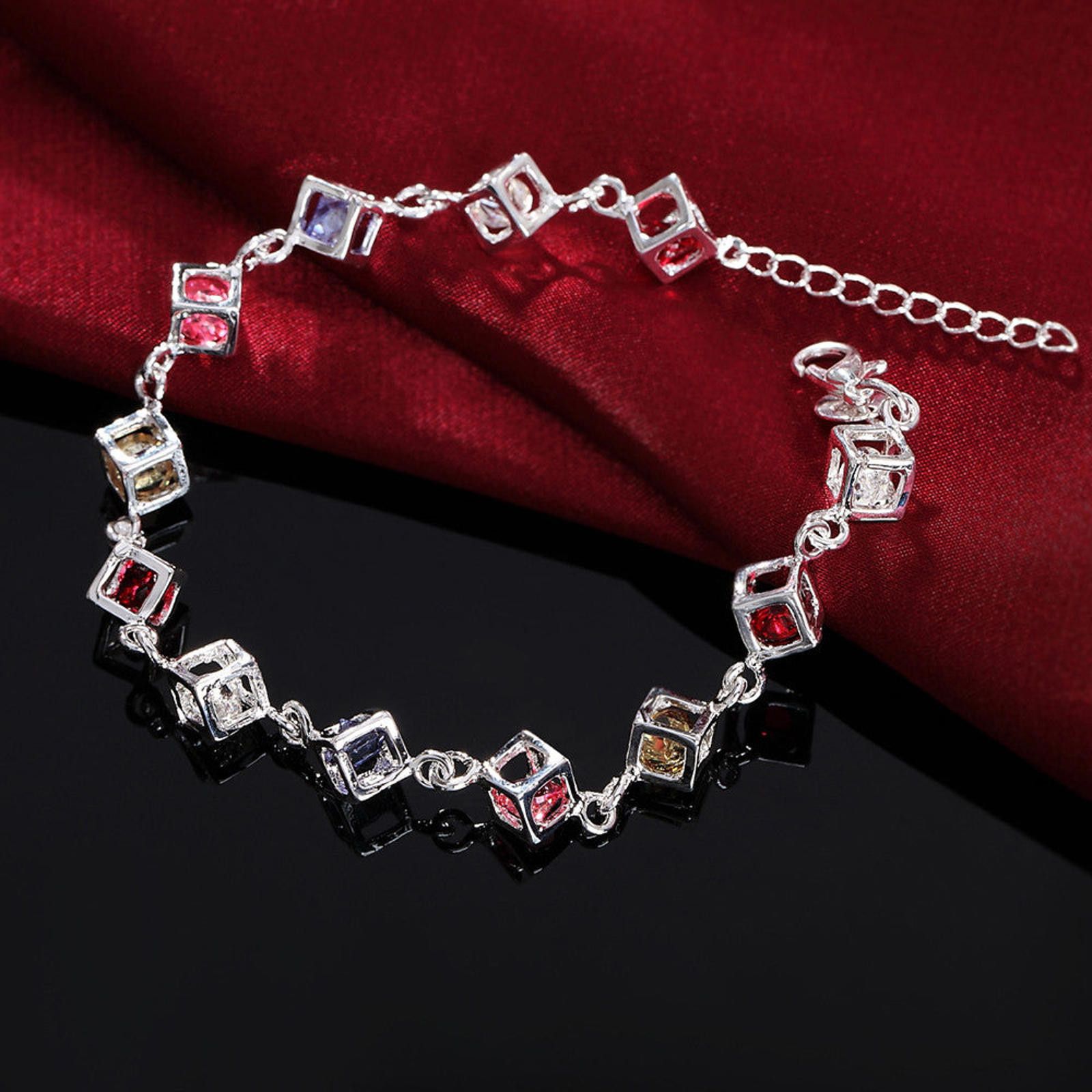Jewelry Vibrant Multicolor Cubic Bracelet Size ONE SIZE - 4 Thumbnail