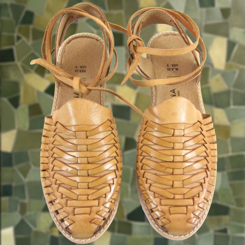 Vintage Avana Calzado Artesanal 100% Leather Ankle Strap Tie Huarache Sandal Women 9/40 Brown Leather Sandal Women 9/40 Avana Calzado Artesanal Size US 9 / IT 39 - 1 Thumbnail