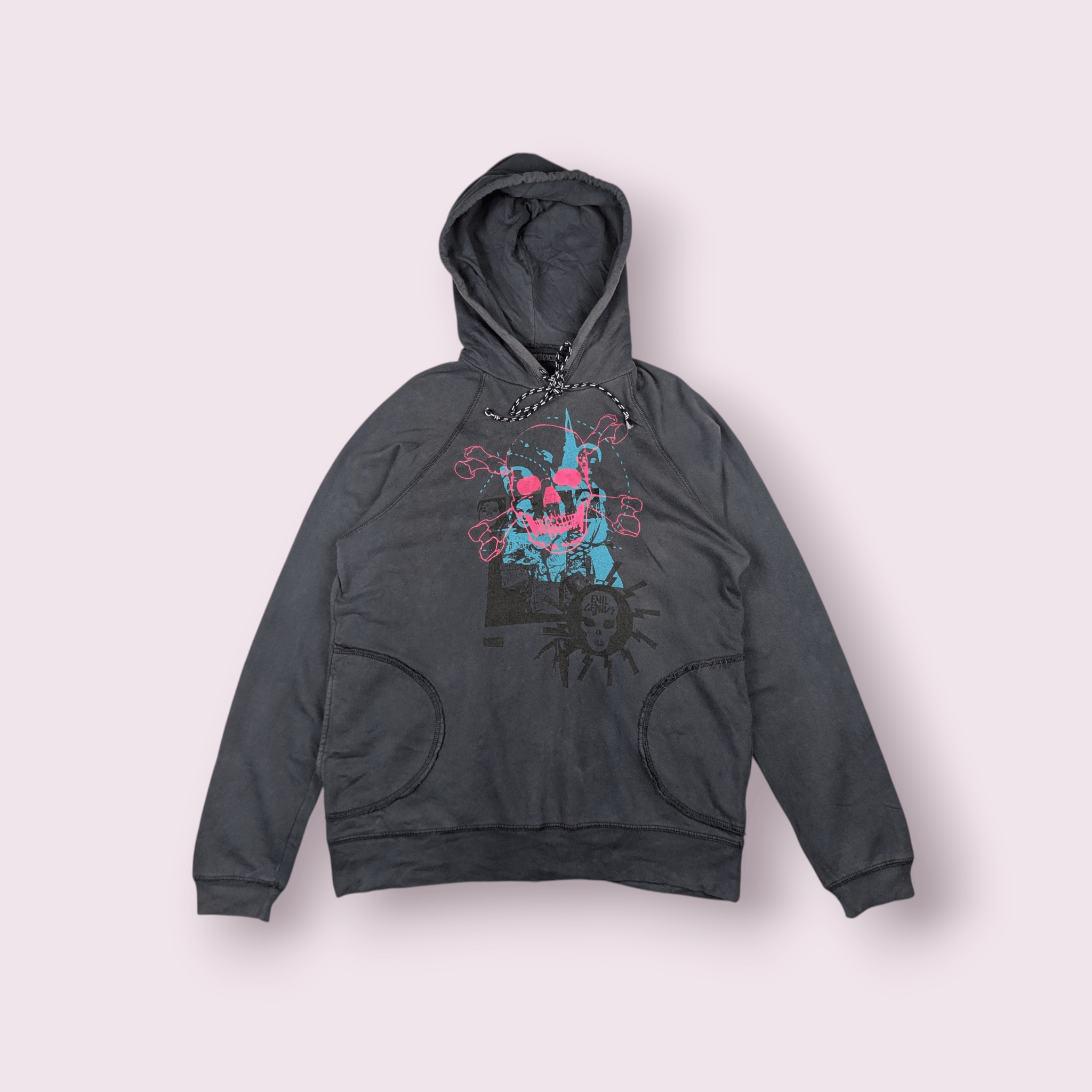 Japanese Brand Rare Hard To Find EVIL GENIUS Skull Skeleton Hoodie Size US M / EU 48-50 / 2 - 1 Thumbnail