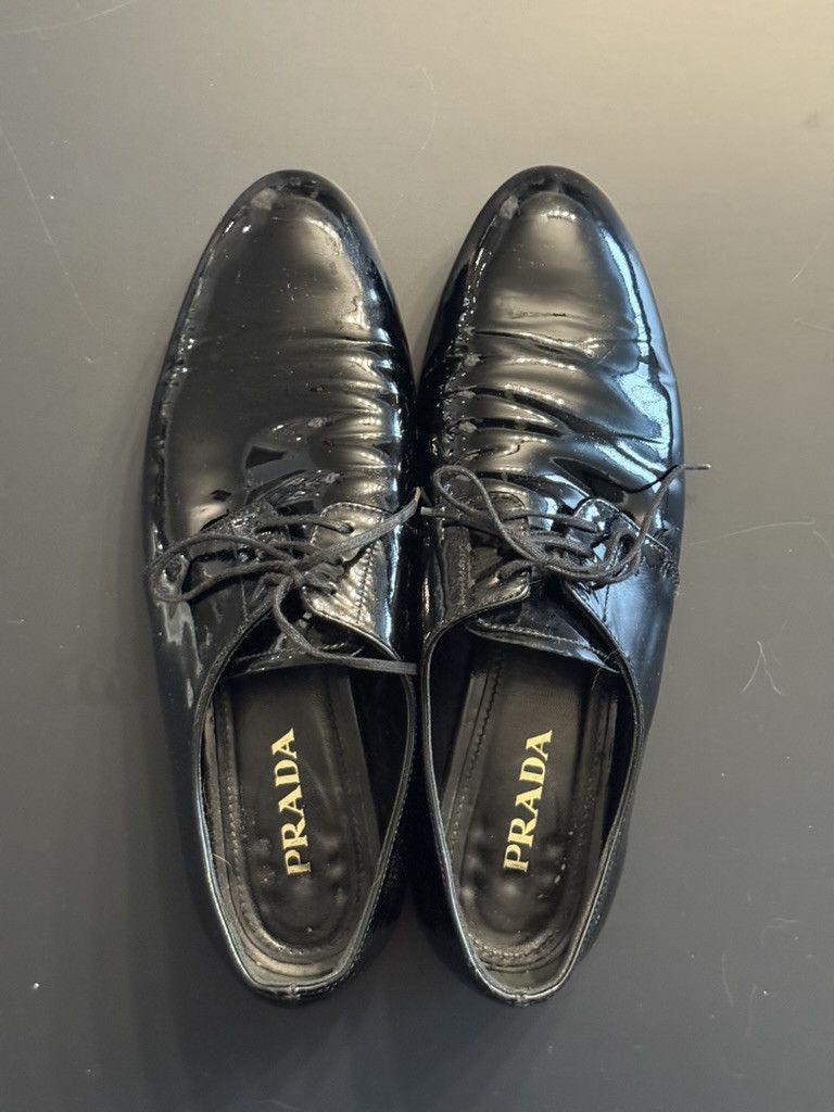 Prada Prada Vintage Patent Leather Derbies Size US 8 / IT 38 - 1 Thumbnail
