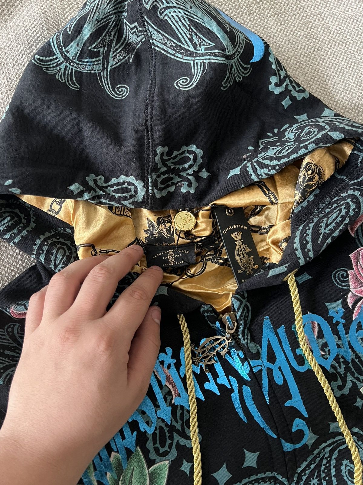 Christian Audigier × Ed Hardy × Vintage Vintage Deadstock 💥 Reversable Christian Audigier Y2K RARE Size US L / EU 52-54 / 3 - 14 Thumbnail
