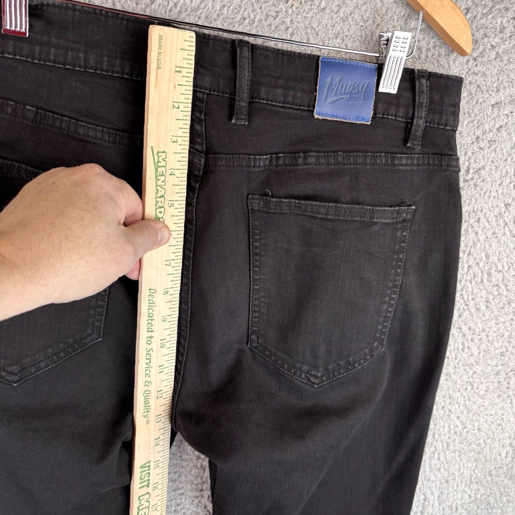 Denime Mugsy Jeans Mens 34X34 Black Denim Pants Willys Stretch Comfort Flex FLX3NDG Size US 34 / EU 50 - 7 Thumbnail