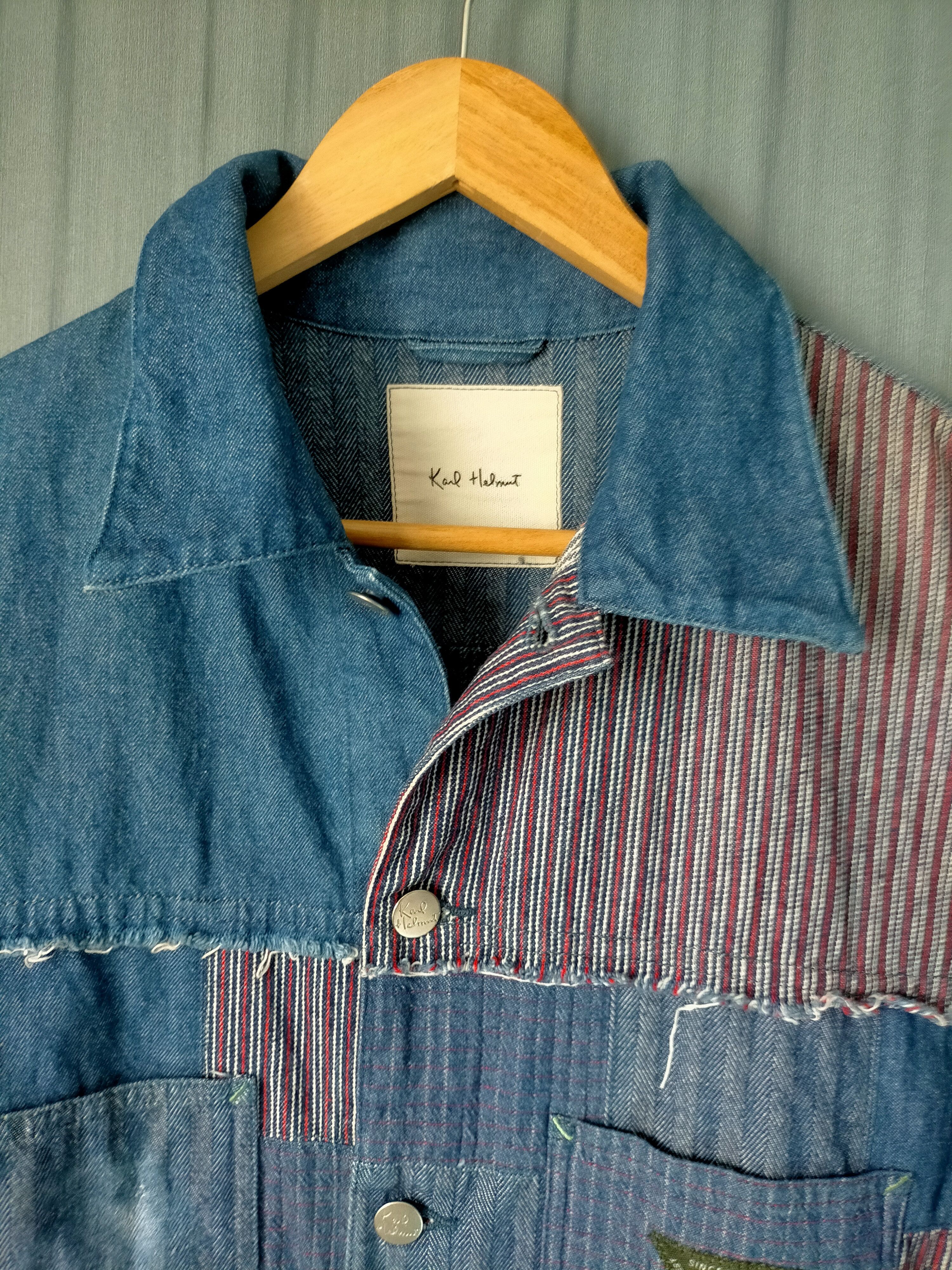 Japanese Brand Karl Helmut Patchwork Trucker Jacket Jeans Size US L / EU 52-54 / 3 - 6 Thumbnail