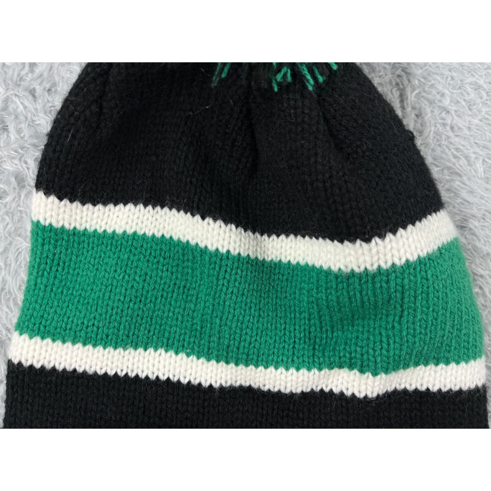Vintage Smokebuddy Beanie Toque Adult One Size Green Black Stripe Knit Acrylic Ski Pom Hat Beanie Mens One Size Green Stripe Ski Outdoor Smoking Theme Size ONE SIZE - 3 Thumbnail