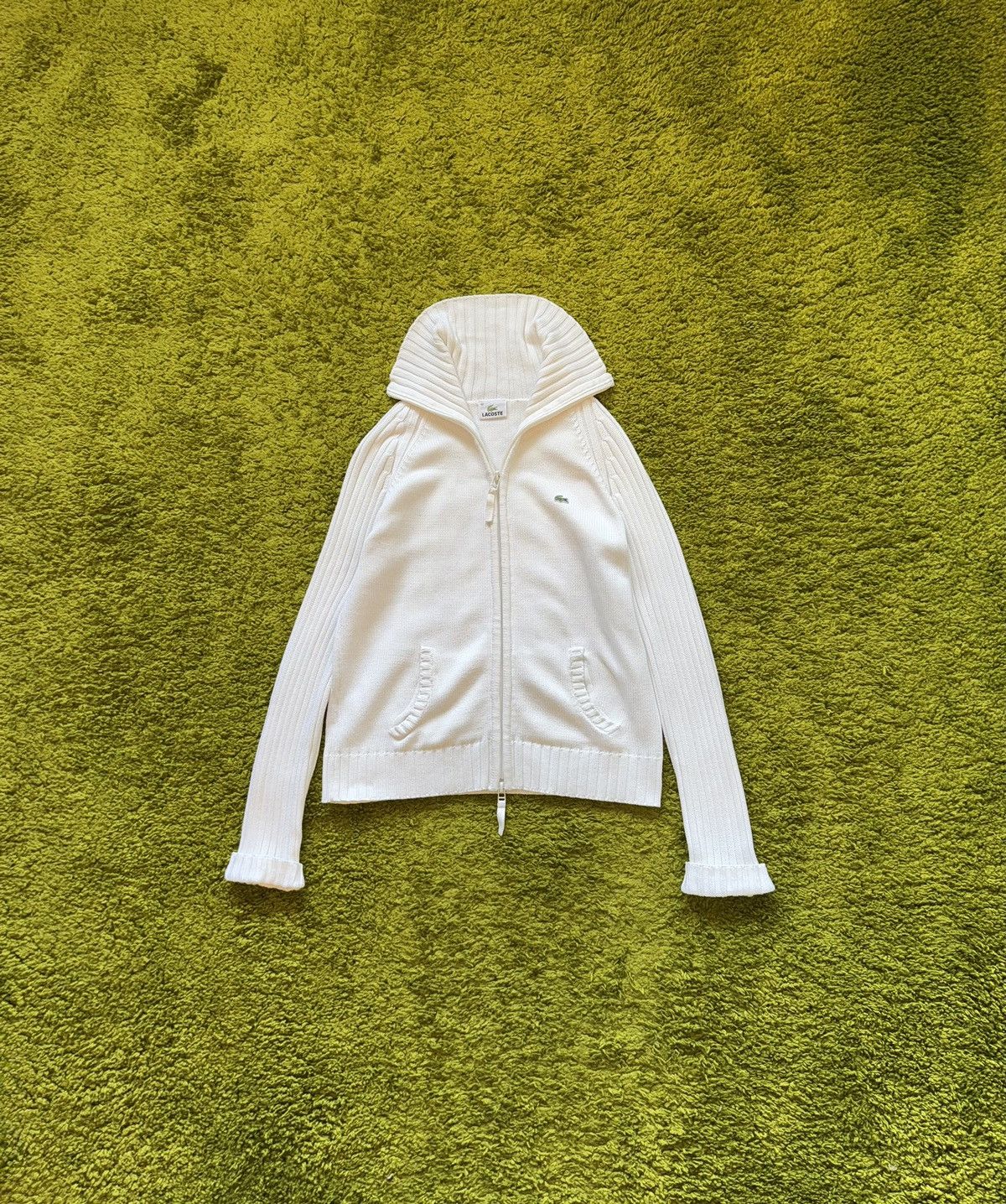 Lacoste × Vintage Lacoste 2000s vintage ribbed zip cardigan sweater Y2K Size M / US 6-8 / IT 42-44 - 1 Thumbnail