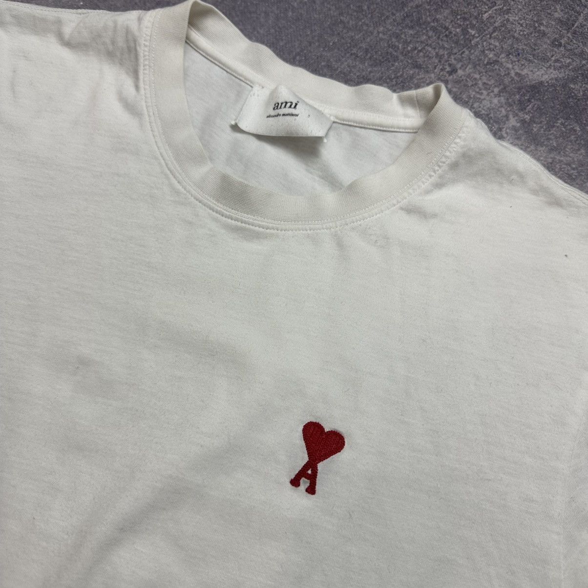 AMI ami Paris white t-shirt Size L / US 10 / IT 46 - 2 Thumbnail