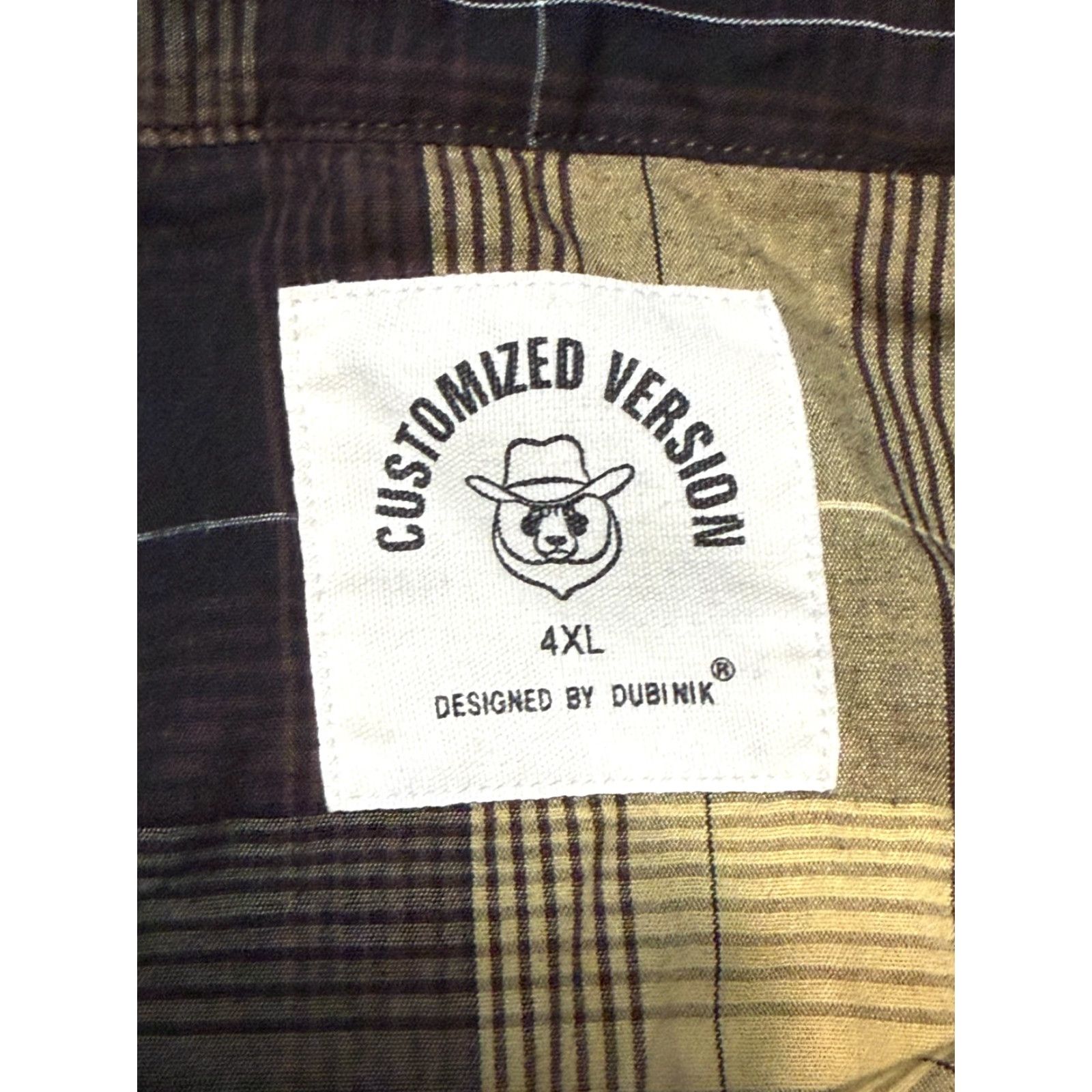 Vintage Customized Version Shirt 4XL Plaid Button Up Men’s Black Green Brown Cotton Casual Shirt Size US XXL / EU 58 / 5 - 6 Thumbnail