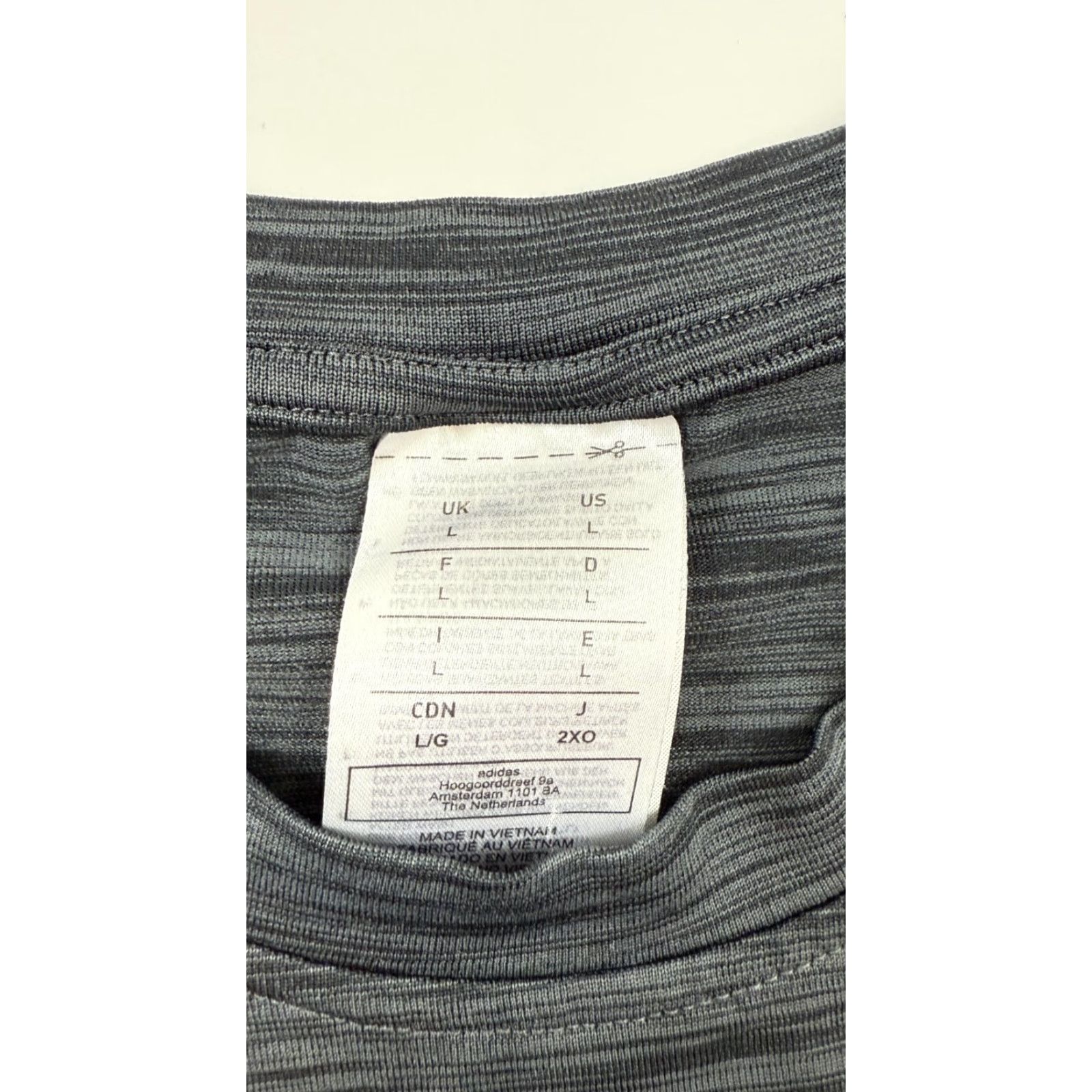 Adidas Adidas Shirt Mens Large Gray Space Dye 3 Stripes Aeroready Short Sleeve Pullover Size US L / EU 52-54 / 3 - 3 Thumbnail