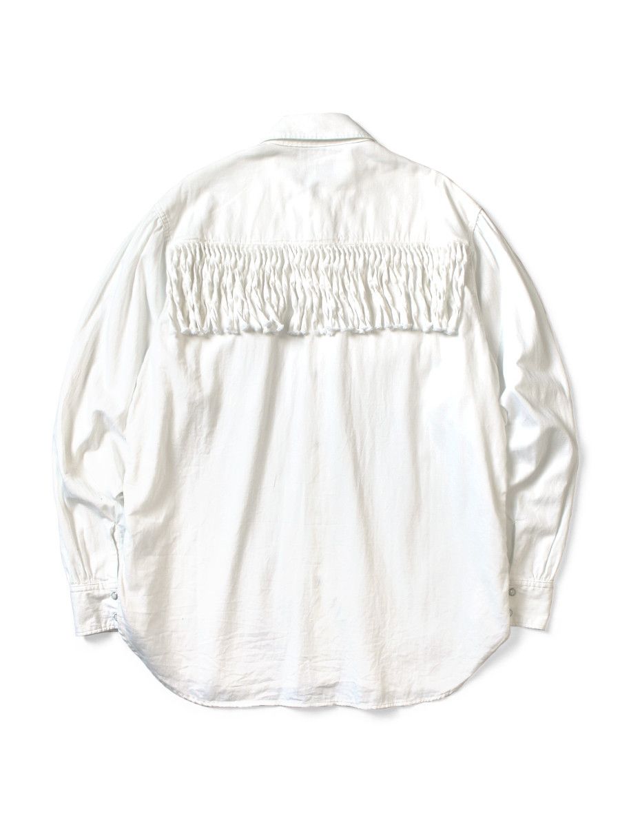 Kapital [3] 5.5oz Denim Fringe Husky Western Shirt in White Size US L / EU 52-54 / 3 - 11 Thumbnail