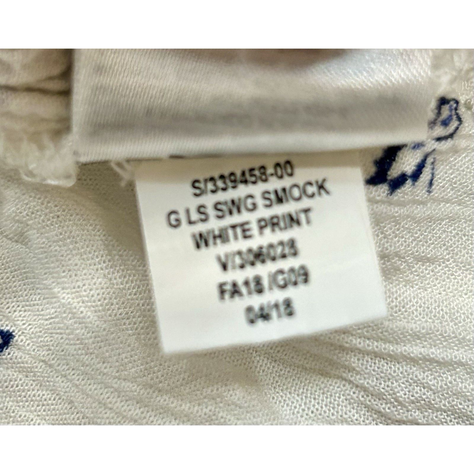 Old Navy Old Navy Women’s Blouse M White & Blue Floral Boho Peasant Size M / US 6-8 / IT 42-44 - 15 Thumbnail