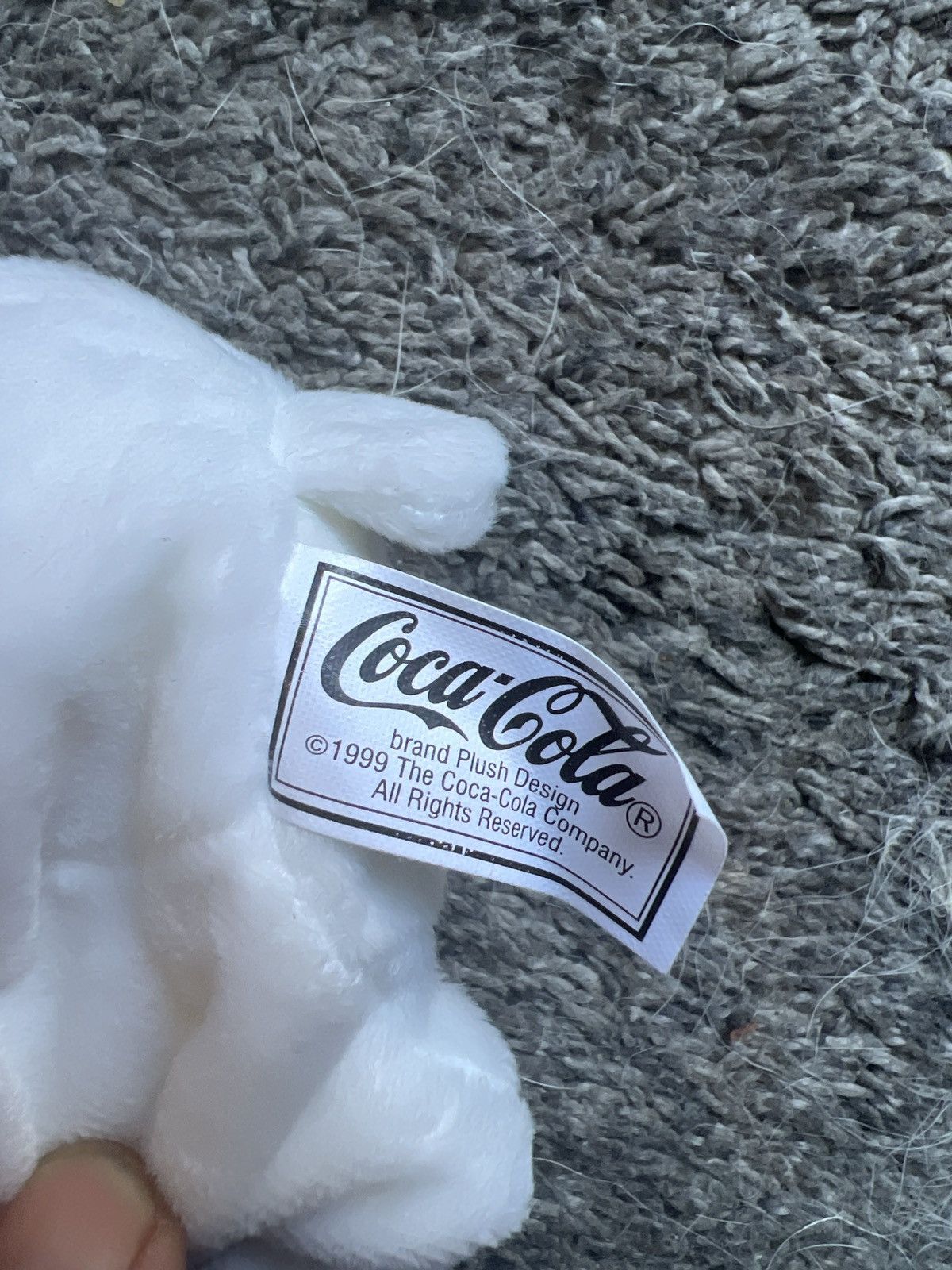 Coca Cola 1999 Coca-Cola Polar Bear In Red Romper Bean Bag Plush Size ONE SIZE - 6 Thumbnail