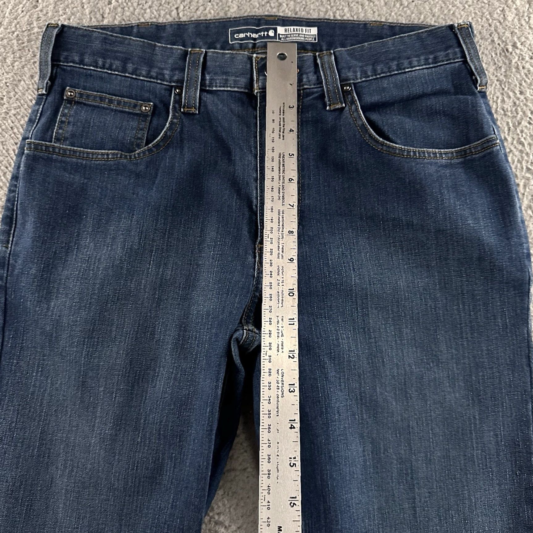 Carhartt Carhartt Jeans Blue 32x30 Relaxed Fit 5 Pocket Cotton Denim Mens Straight Rugged Flex Inseam 29 in Size US 32 / EU 48 - 5 Thumbnail