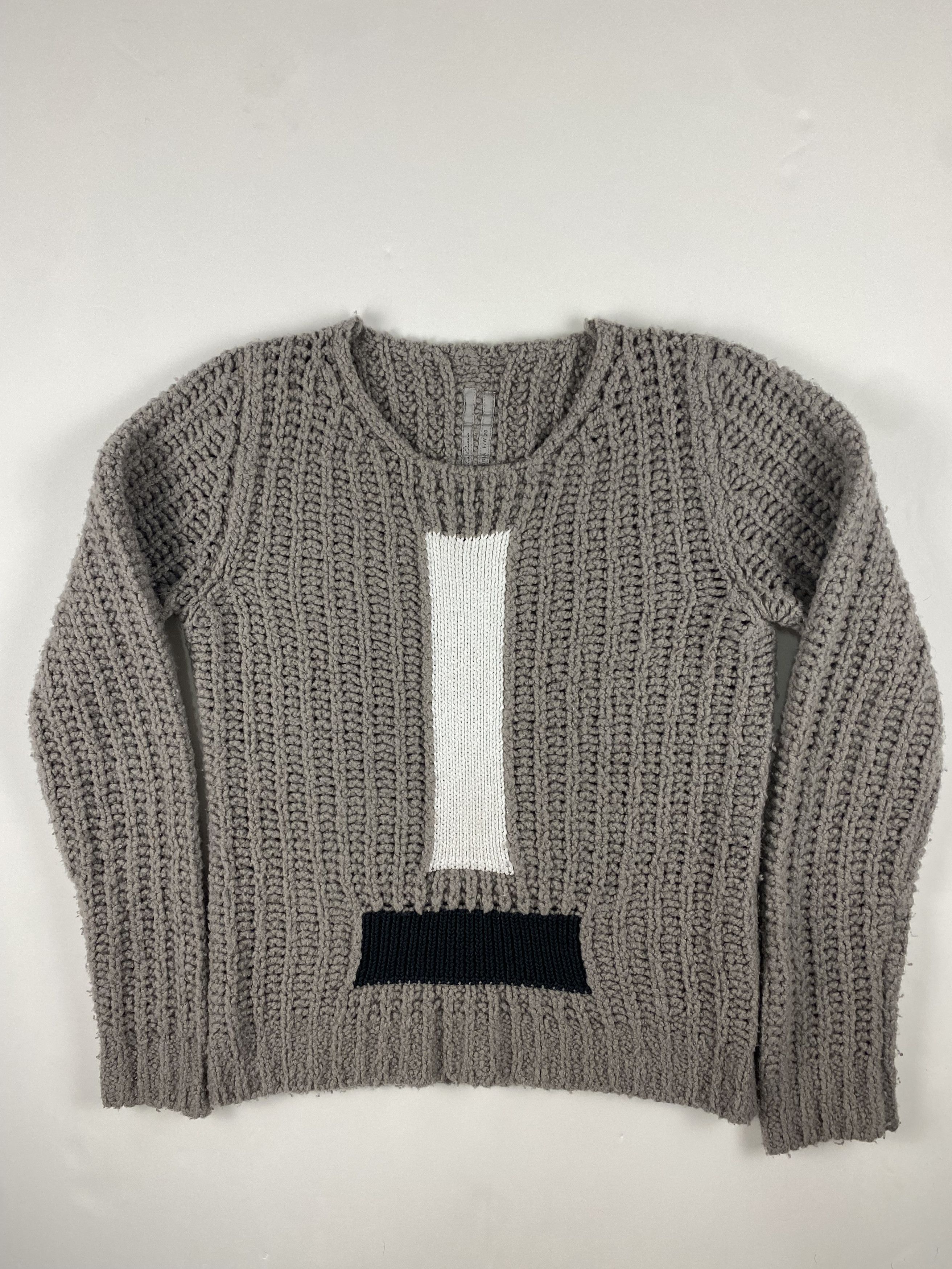 image of Rick Owens Sample Hand Crocheted Fishermans Sweater in Dirt, Women's (Size Small)