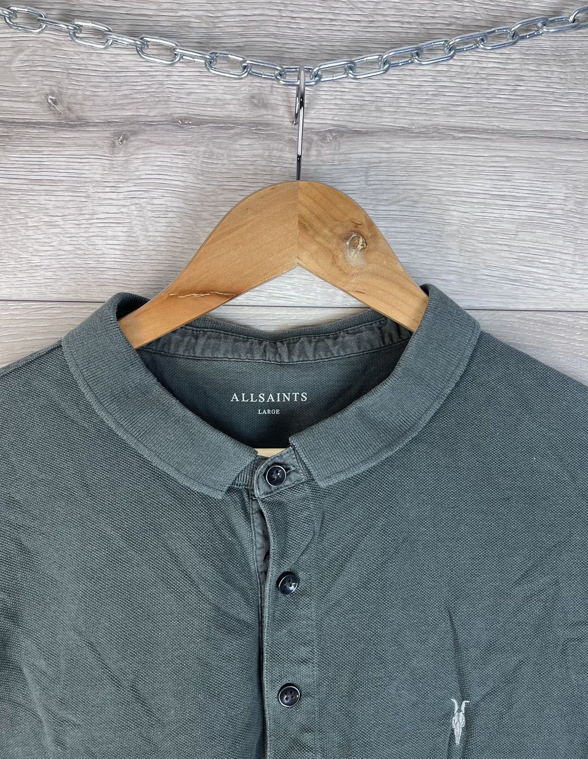 Allsaints Men’s polo Allsaints size L green cotton 100% Size US L / EU 52-54 / 3 - 5 Thumbnail