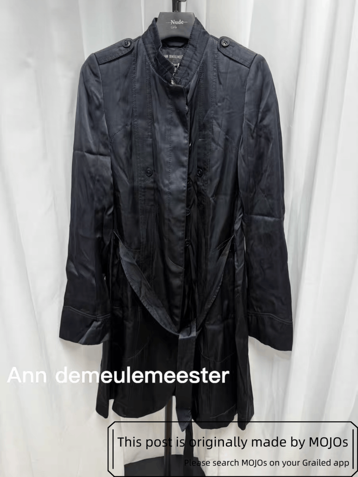 Ann Demeulemeester Silk Rope Trench Coat mojos37161626