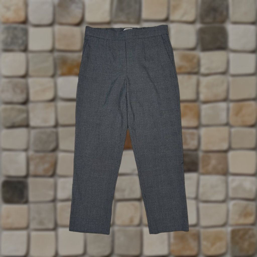 Aritzia Aritzia Babaton Conan Pants Womens 6 Gray Houndstooth Plaid Stretch Cropped Tapered Slim Front Flat Front Modern Casual Dress Pants Womens Size 28" / US 6 / IT 42 - 1 Thumbnail