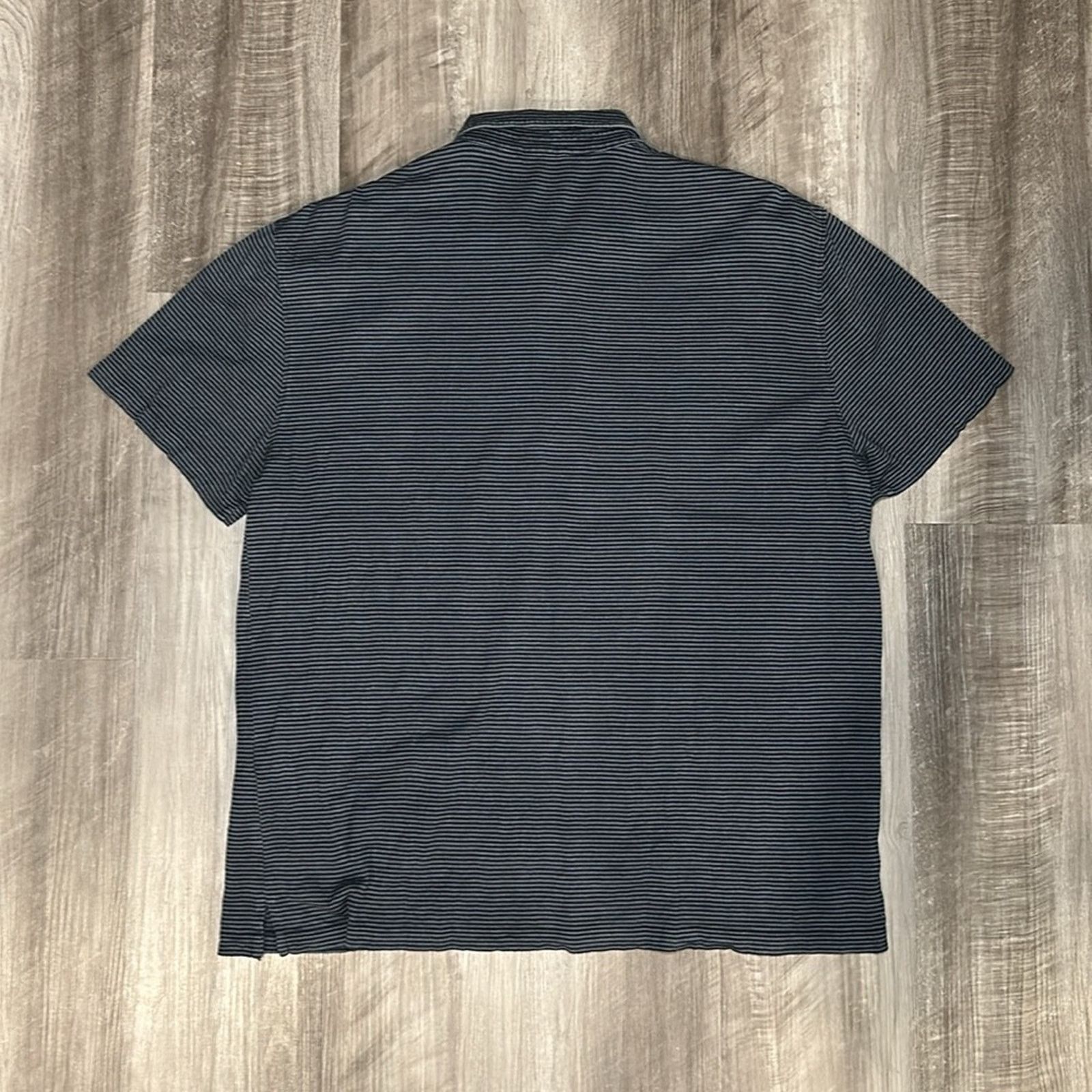 John Varvatos John Varvatos Hampton Striped Silk Blend Polo - 2XL Size US XXL / EU 58 / 5 - 3 Thumbnail