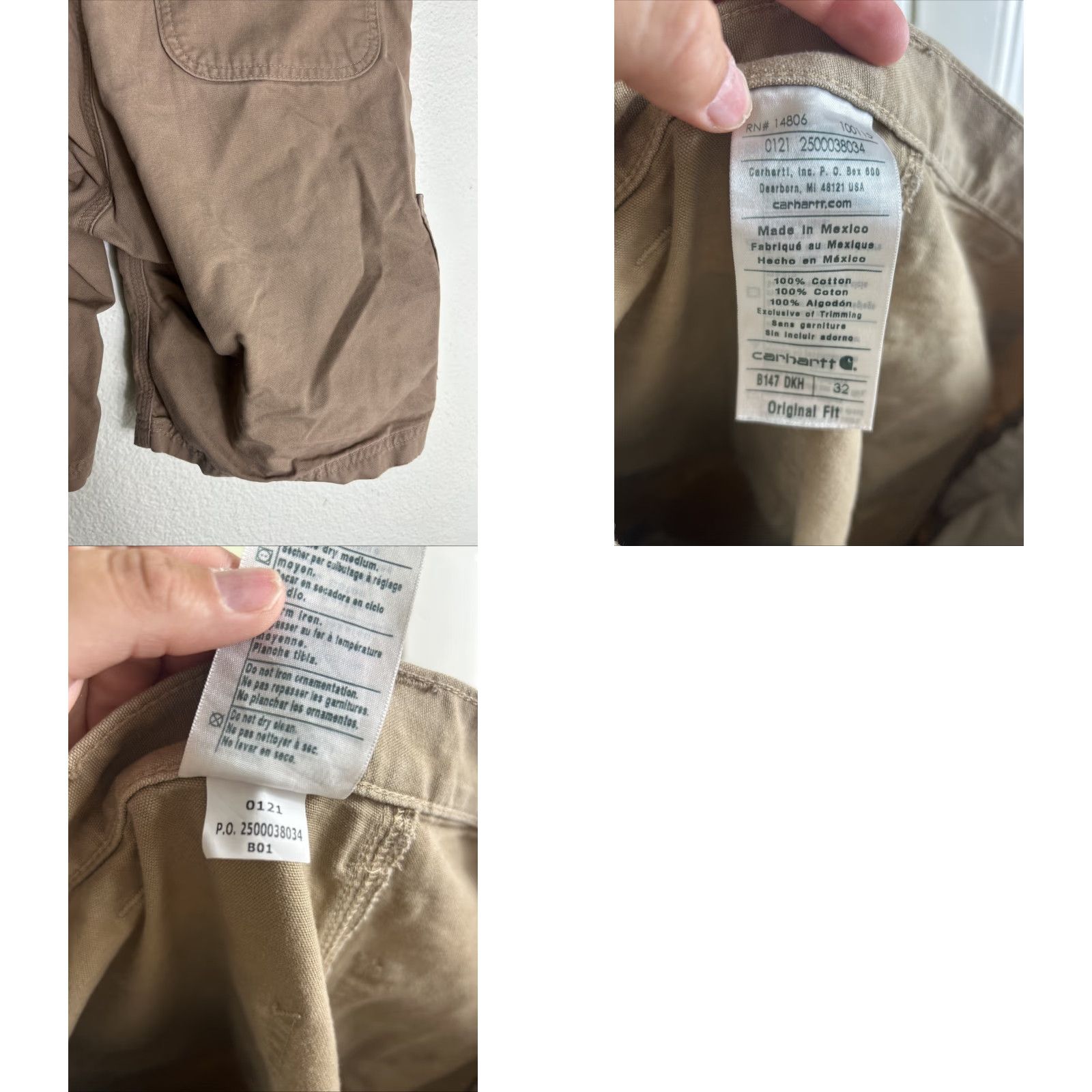 Carhartt Carhartt Shorts Mens 32x10 Khaki Beig Beige Regular Cargo Pockets Workwear Casual 32 Mens Clothing Canvas Cotton Flat Front Inseam 10" Size US 32 / EU 48 - 9 Thumbnail