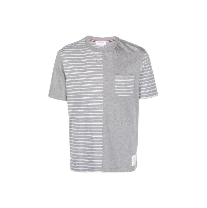 Thom Browne Thom Browne SS22 Grey Striped Short Sleeve T-Shirt Size US S / EU 44-46 / 1 - 1 Thumbnail