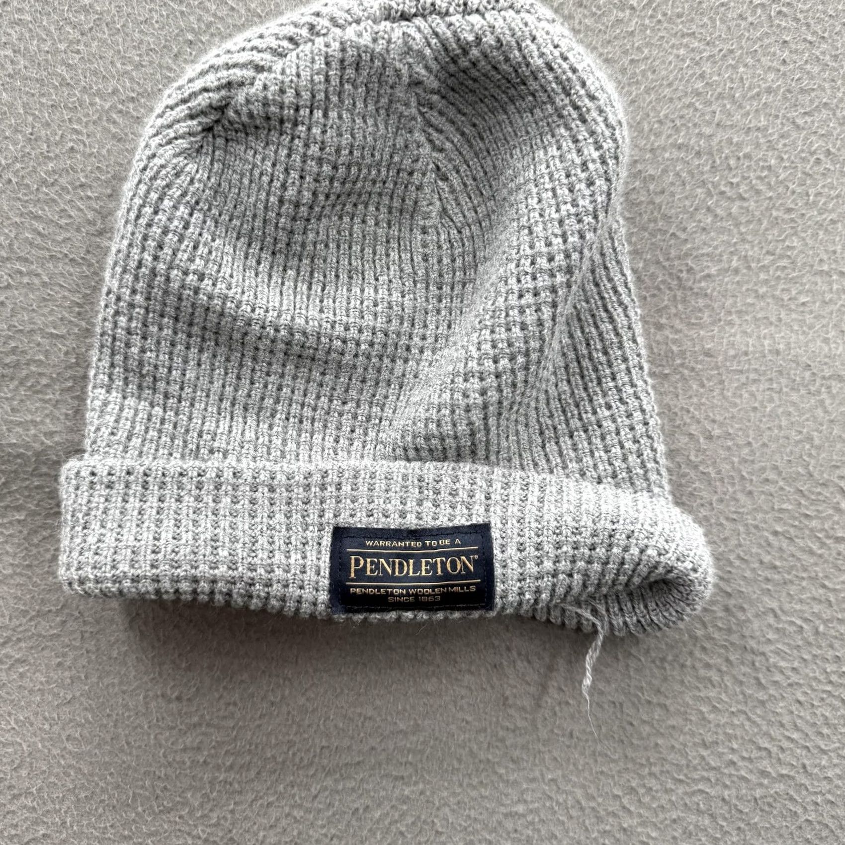 Pendleton Pendleton Beanie Mens One Size Gray Knit Acrylic Waffle Cuffed Stretch Winter Casual USA Hat Size ONE SIZE - 3 Thumbnail