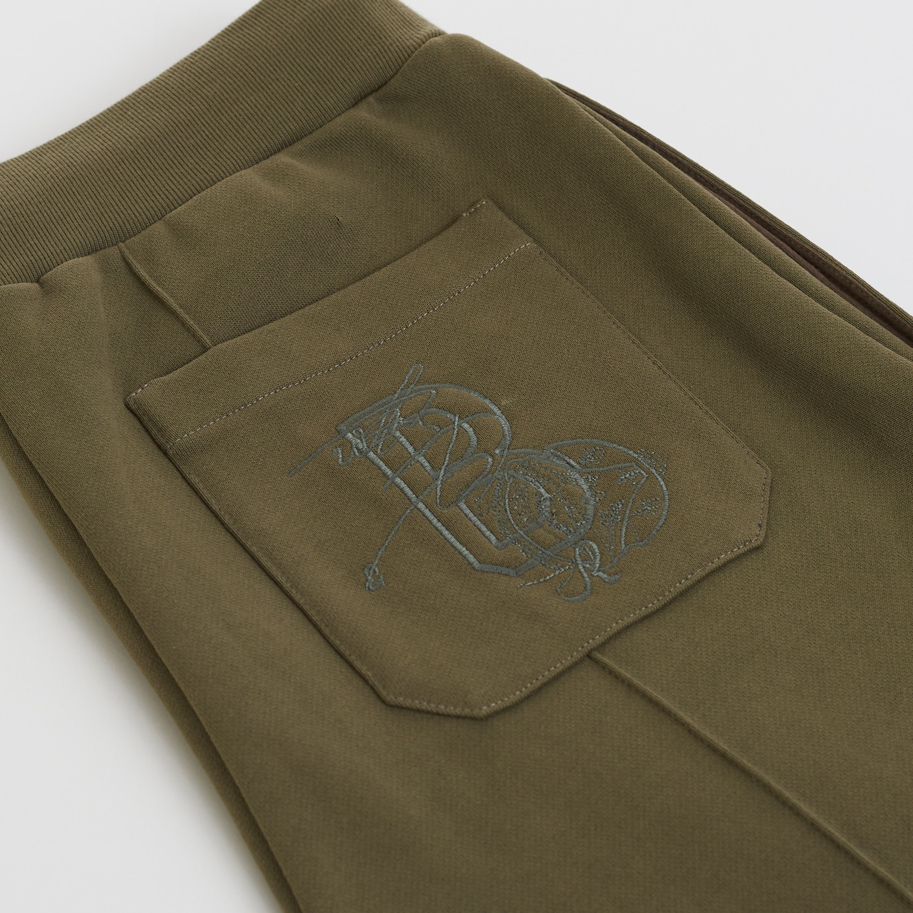 Berluti Jogging Trousers With Embroidered Logo In Khaki Green Cotton Size US 32 / EU 48 - 9 Thumbnail