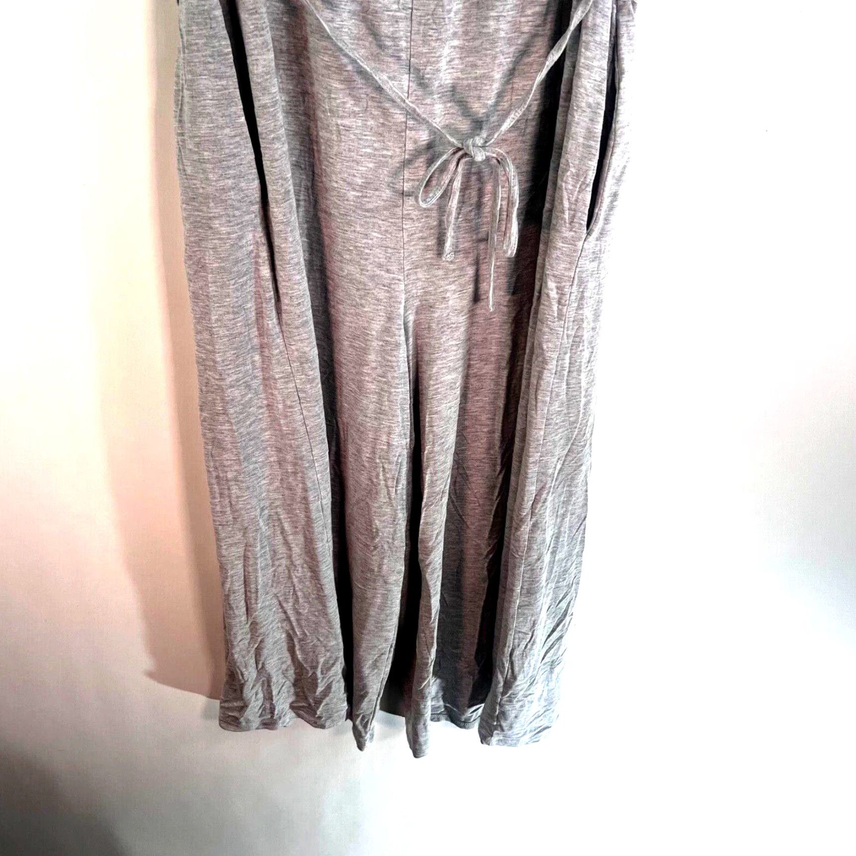Vintage Cupio Jumpsuit One-Piece Wide-Leg Tie Scoop Neck Gray Women’s M Casual, Activewear, Travel, Workwear Size 32" / US 10 / IT 46 - 4 Thumbnail