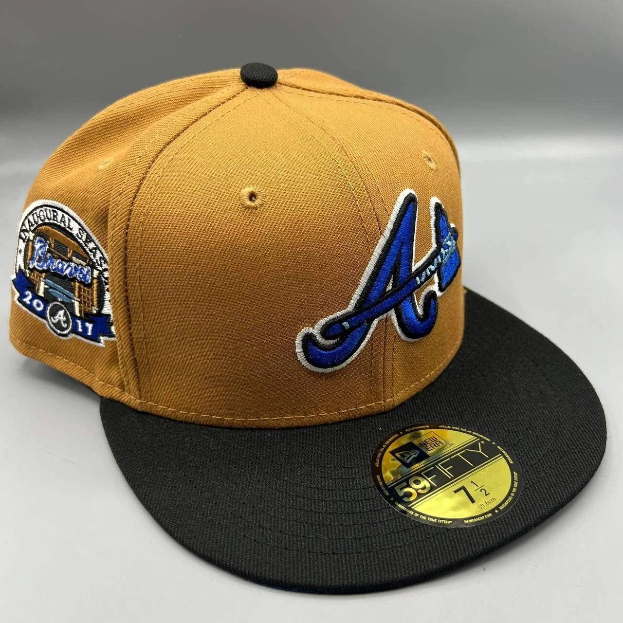 New Era Atlanta Braves Hat Men 7 1/2 59Fifty New Era MLB Fitted Cap Size ONE SIZE - 1 Thumbnail