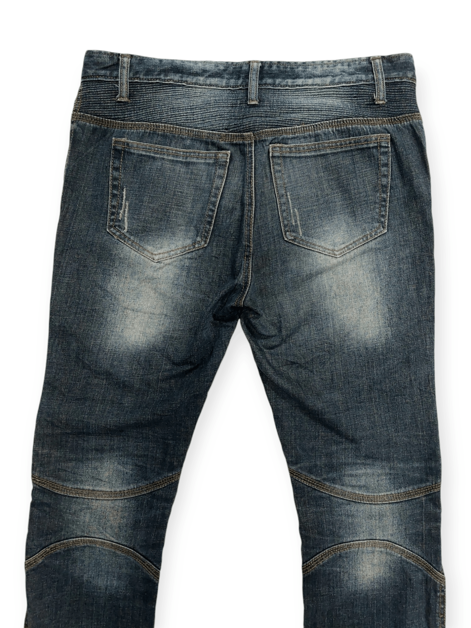 Vintage 🔥 Longli Zipped Flare Punk Biker Denim Size US 33 - 17 Thumbnail