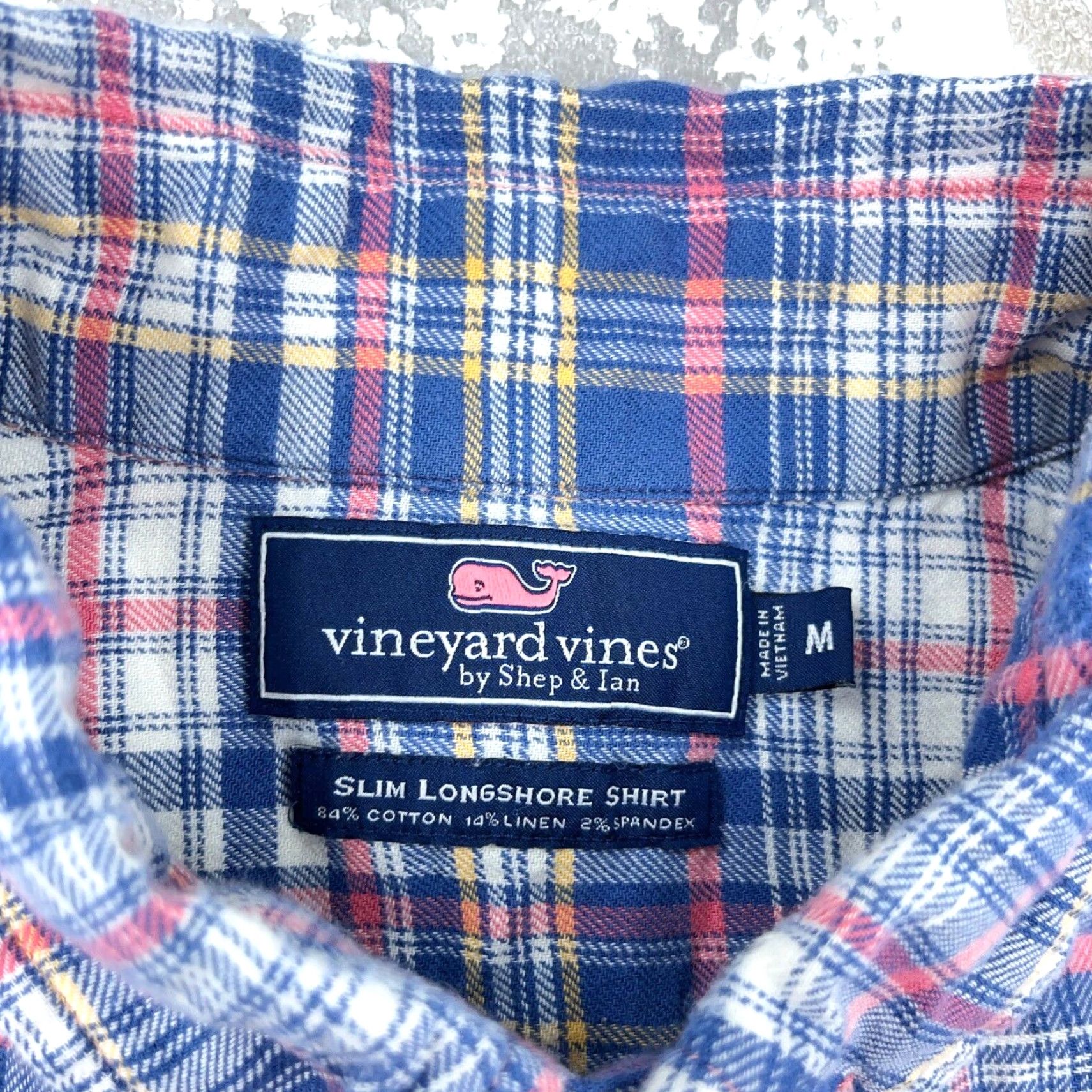 Vineyard Vines Vineyard Vines Flannel Shirt Men M Blue Pink Plaid Button-Up Slim Longshore Size US M / EU 48-50 / 2 - 3 Thumbnail