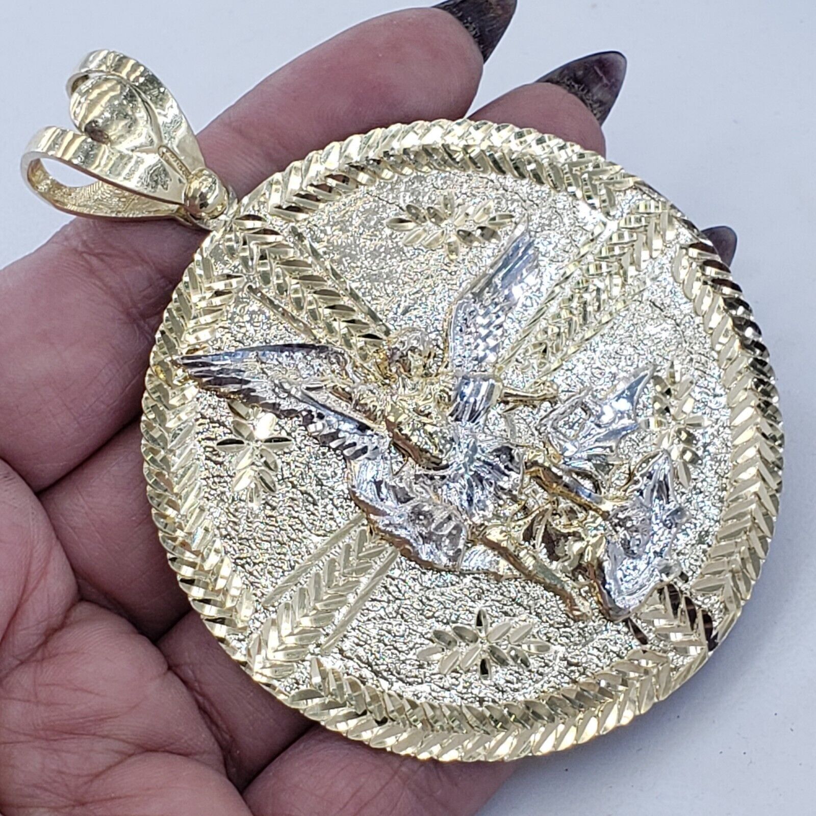 Other Solid 14k Gold saint Michael Pendant Charm Heavy Size ONE SIZE - 3 Thumbnail