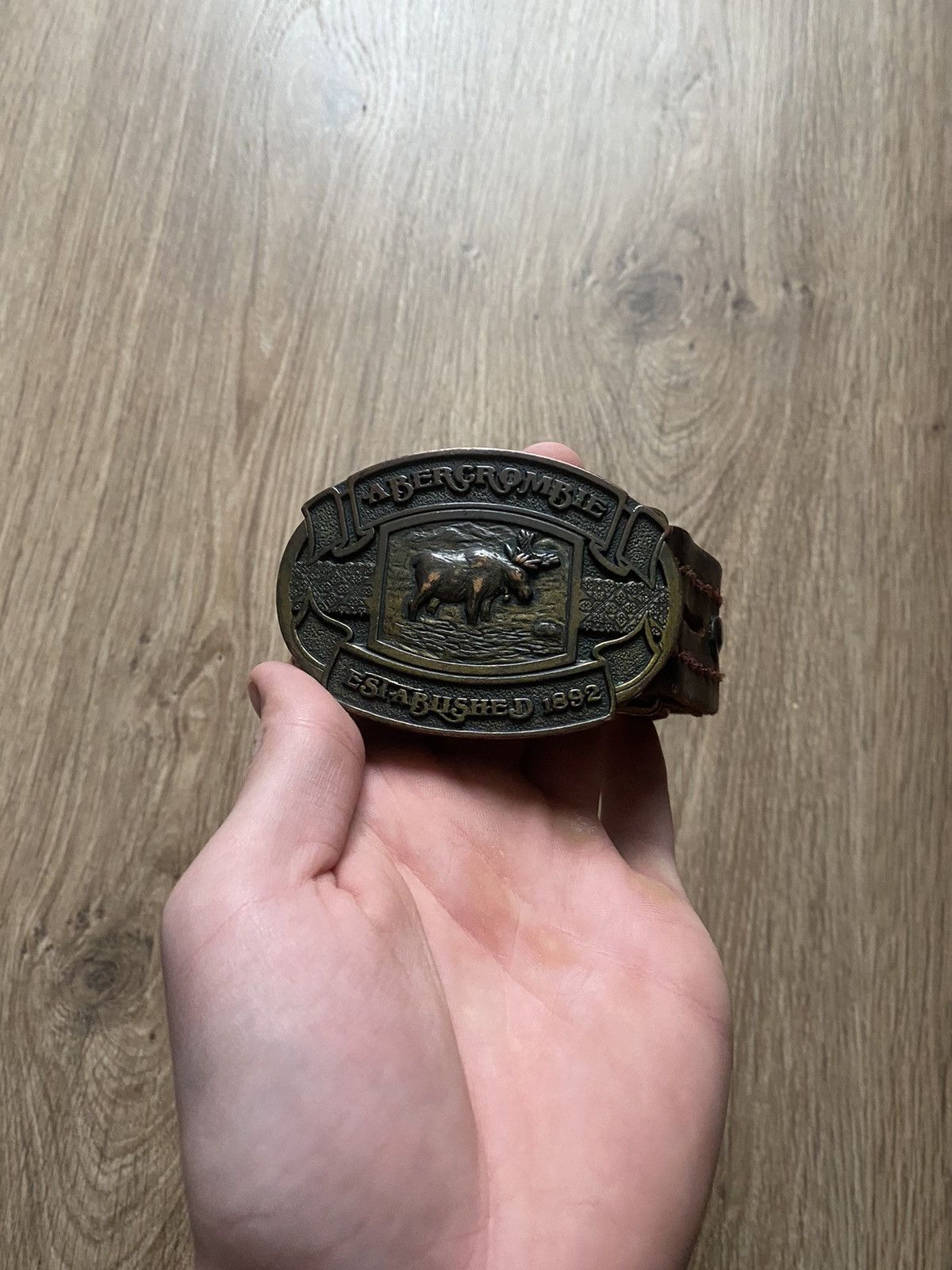 Abercrombie & Fitch × Vintage Vintage Abecrombie fich Y2K Brown Leather fur Belt Size ONE SIZE - 3 Thumbnail