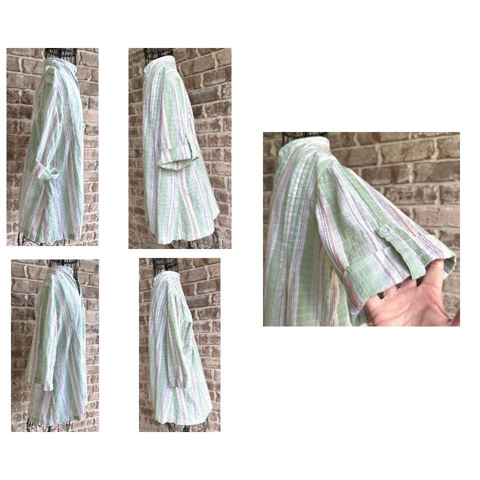 Other Soft Surroundings Tunic Top XS Extra Small Striped V Neck Ro Size XS / US 0-2 / IT 36-38 - 10 Thumbnail