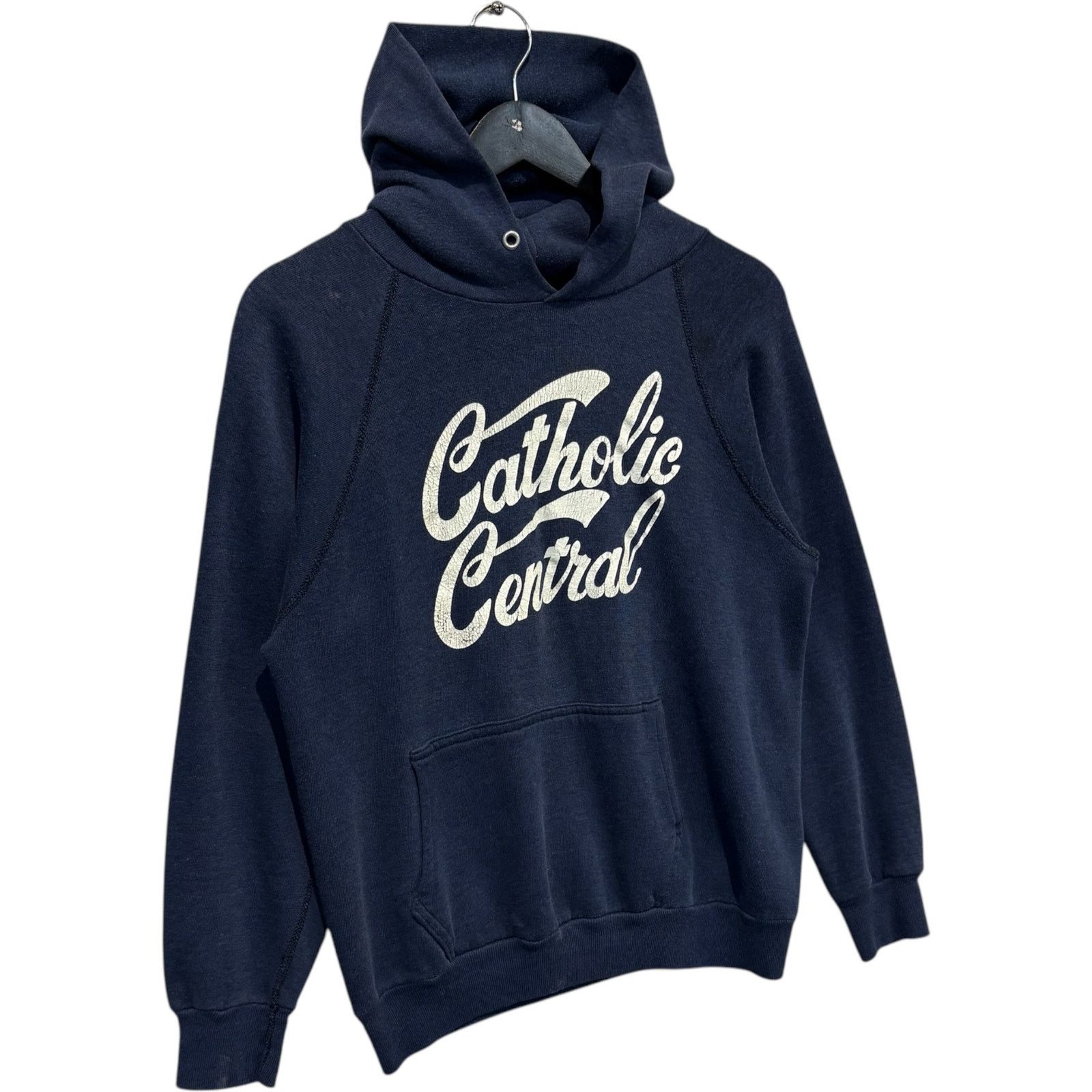 Tultex Vintage Catholic Central Spellout Hoodie 90s Medium Size US M / EU 48-50 / 2 - 4 Thumbnail
