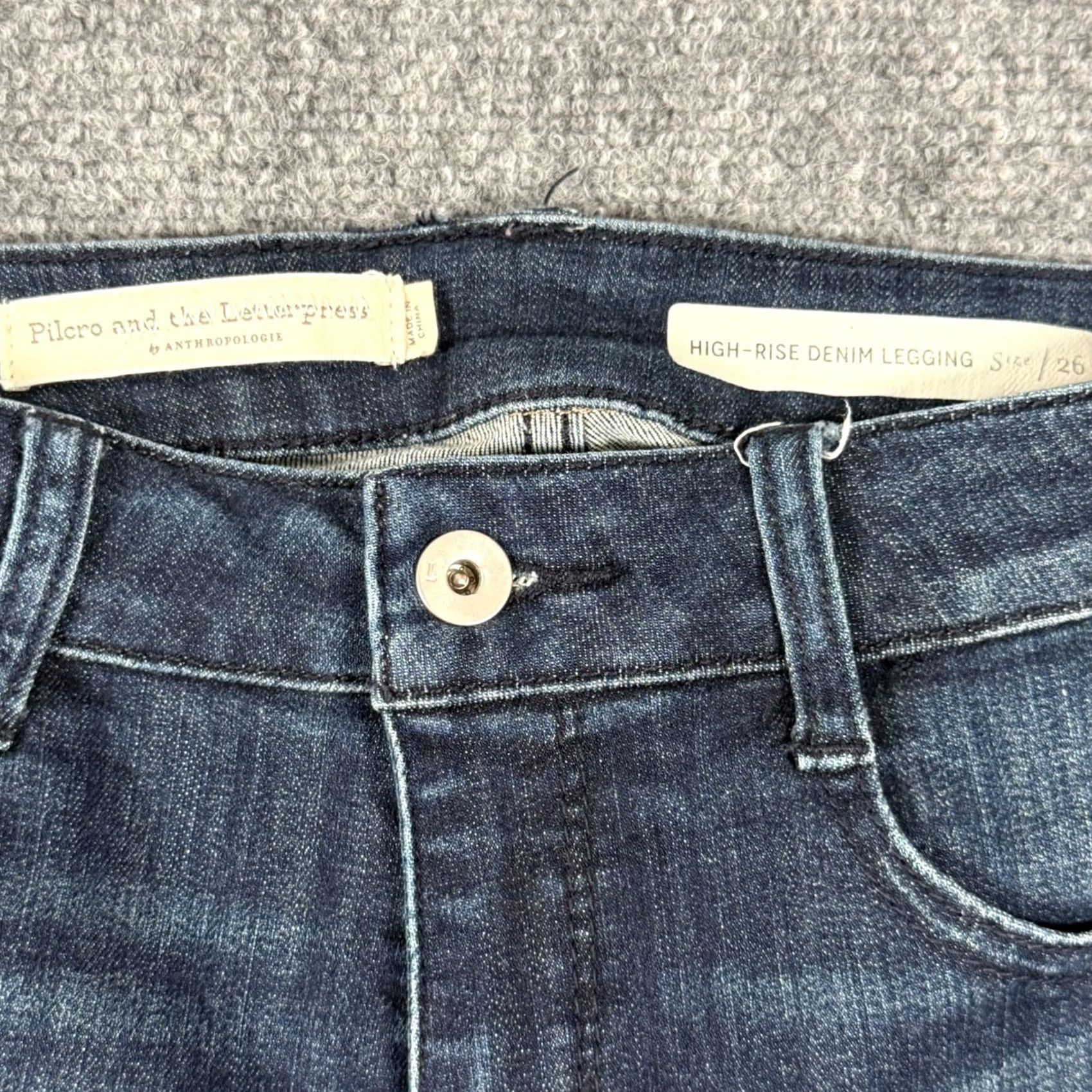 Vintage Pilcro and the Letterpress High-Rise Denim Leggings Dark Wash Size 26 Womens Size 26" / US 2 / IT 38 - 2 Thumbnail