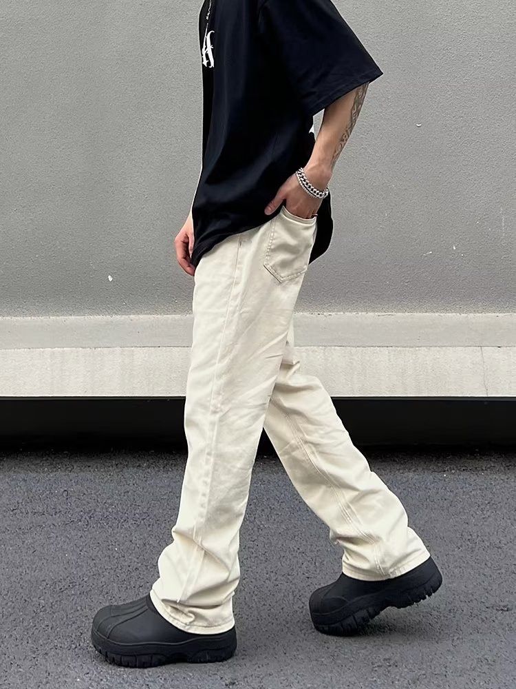 Japanese Brand × Jean High street washed loose flared casual versatile jeans Size US 32 / EU 48 - 4 Thumbnail