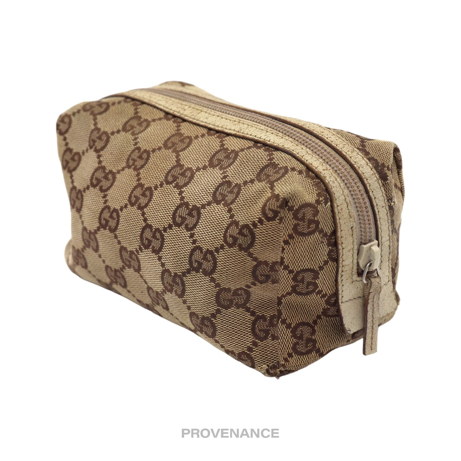 Gucci 🔴 Gucci GG Canvas Zip Pouch - Brown Ivory Size ONE SIZE - 3 Thumbnail