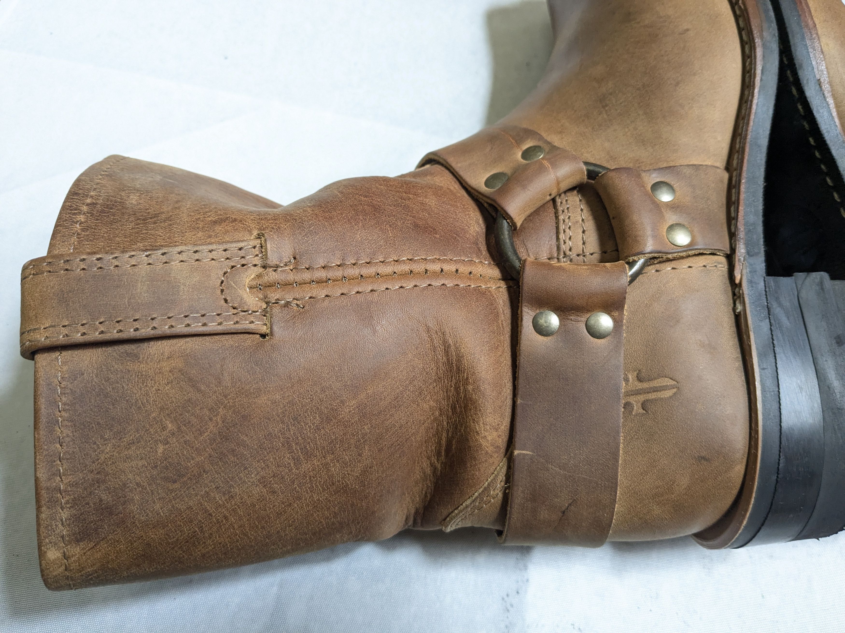 Frye Frye Harness Boots Brown Leather 9 M Buckle Size US 9 / EU 42 - 8 Thumbnail