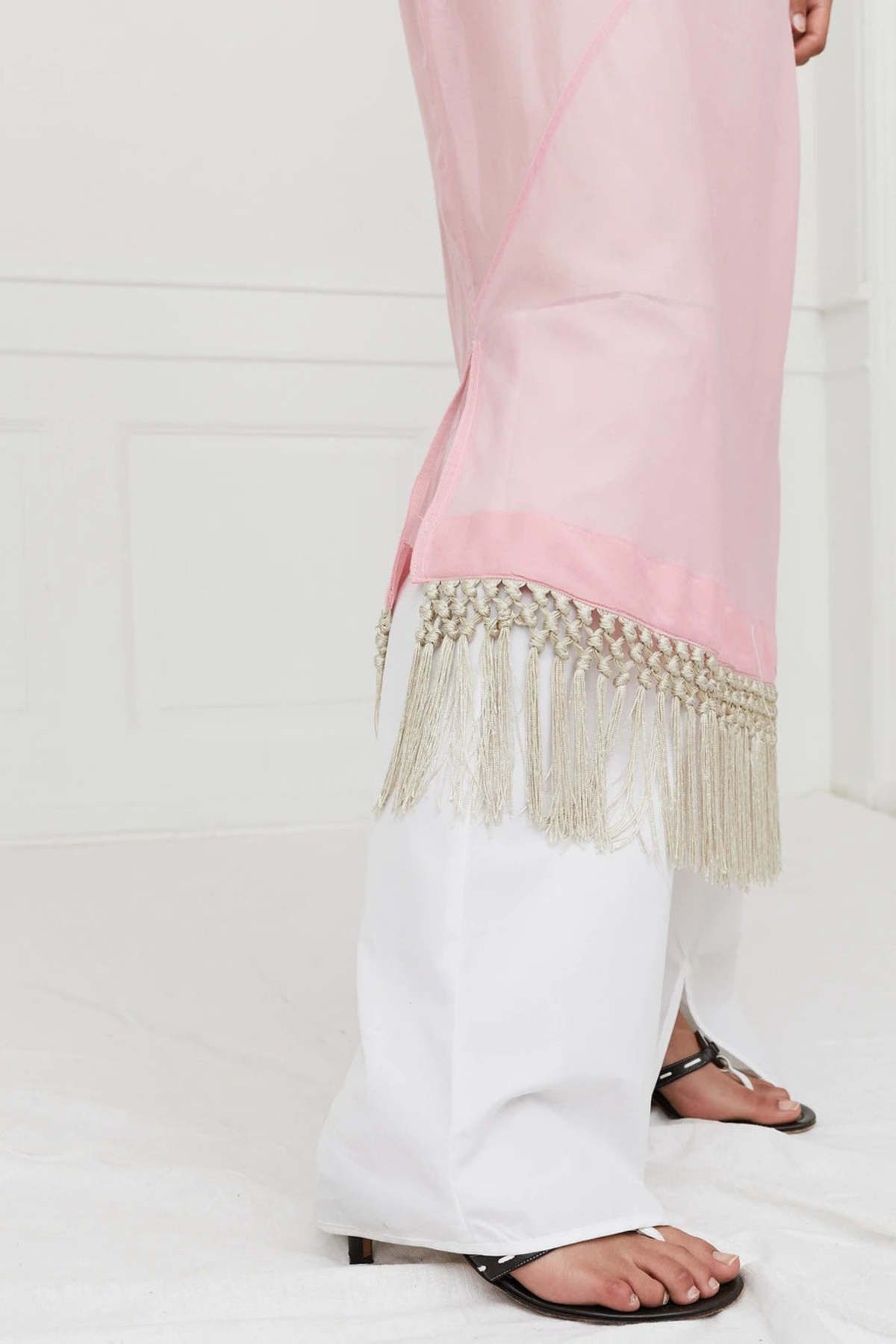 Saks Potts o1s22i1n0924 Stanni Cotton & Silk Midi Dress in Pink Size S / US 4 / IT 40 - 7 Thumbnail