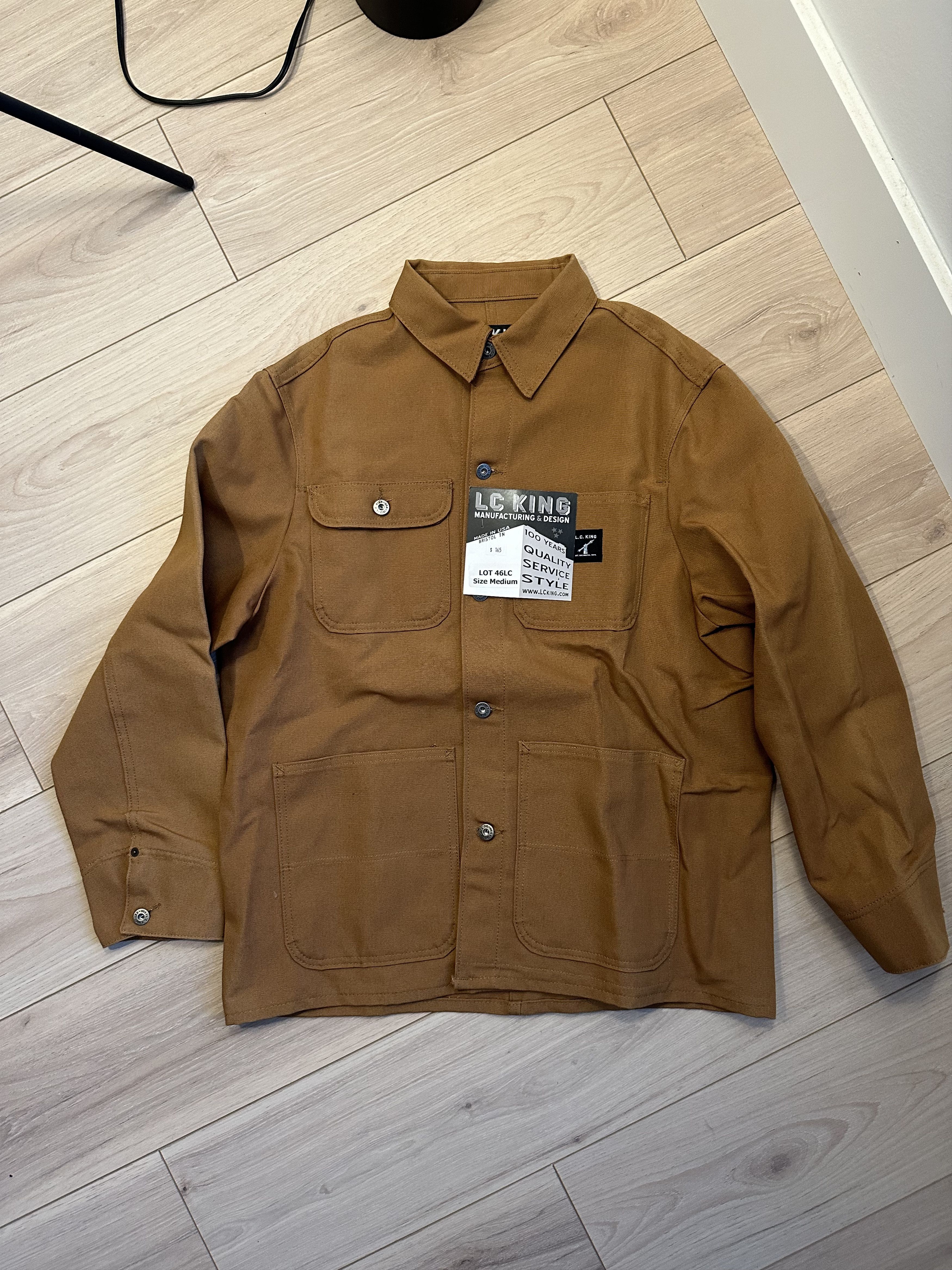 image of Lc King Chore Coat Duck in Khaki Canvas, Men's (Size Medium)