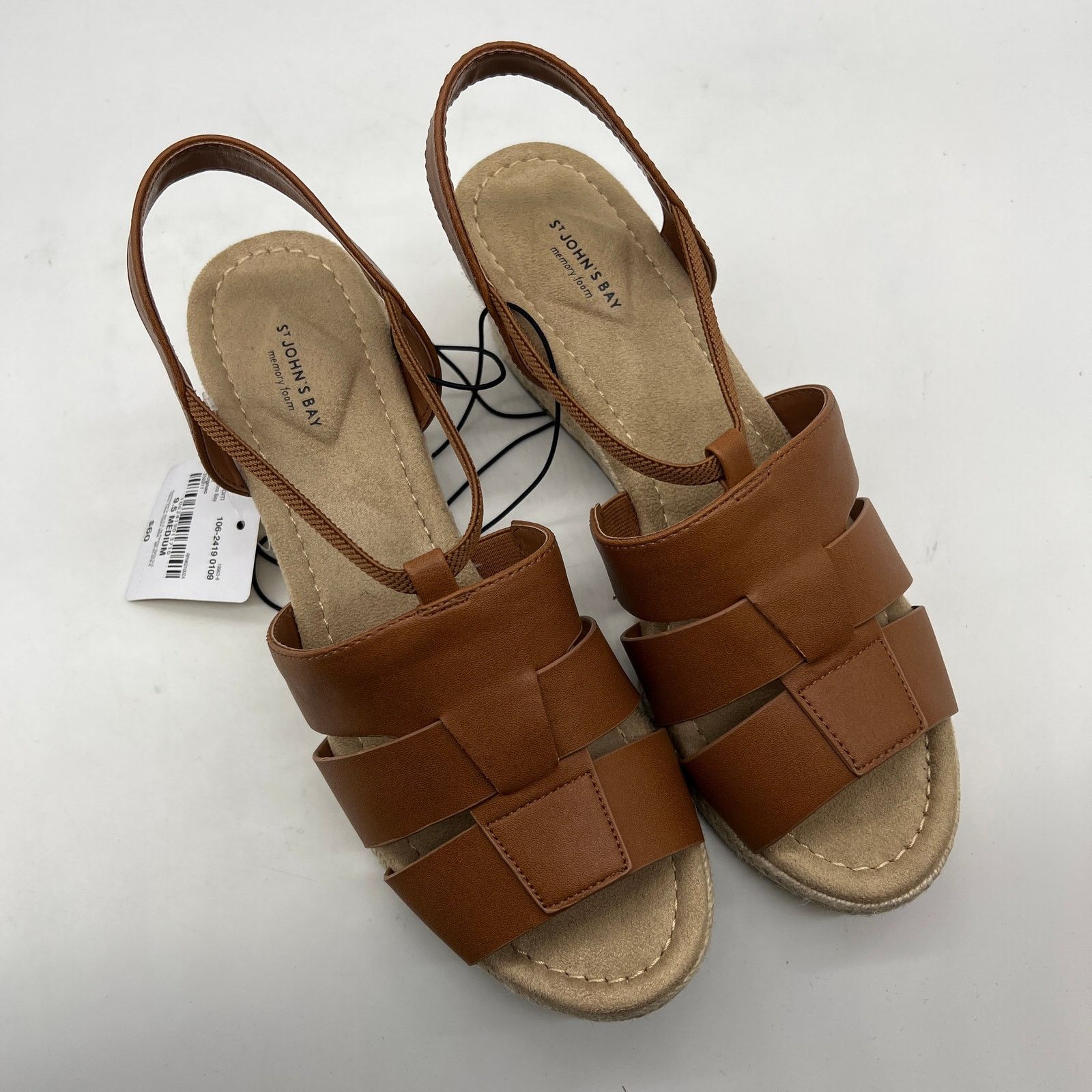 Other St. John's Bay Lexy Womens Sandals Cognac Brown Size 9.5M Size US 9.5 / IT 39.5 - 4 Thumbnail
