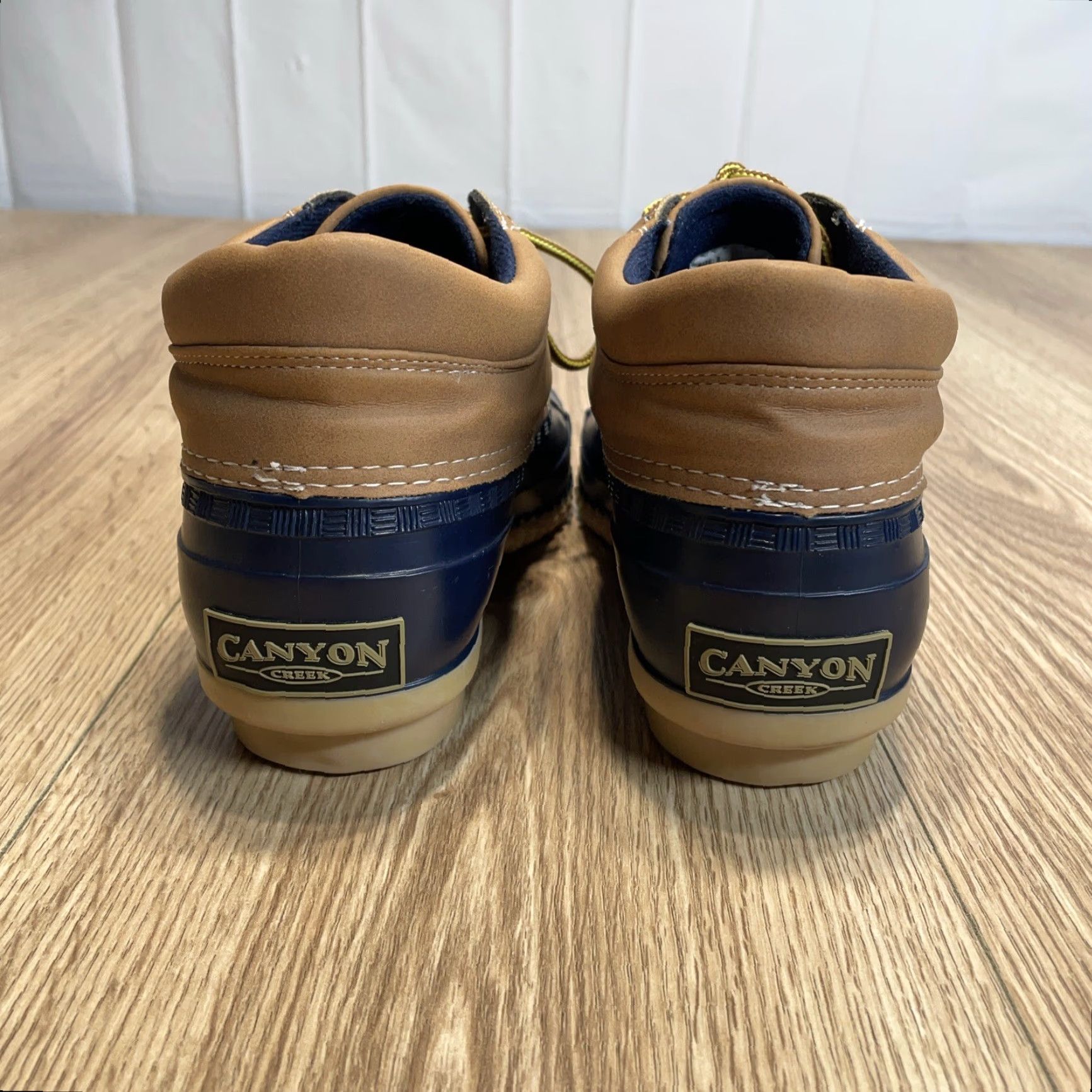 Rains Canyon Creek Womens Ankle Duck rain shoes/boots Size 8 Navy Tan Size US 8 / IT 38 - 2 Thumbnail