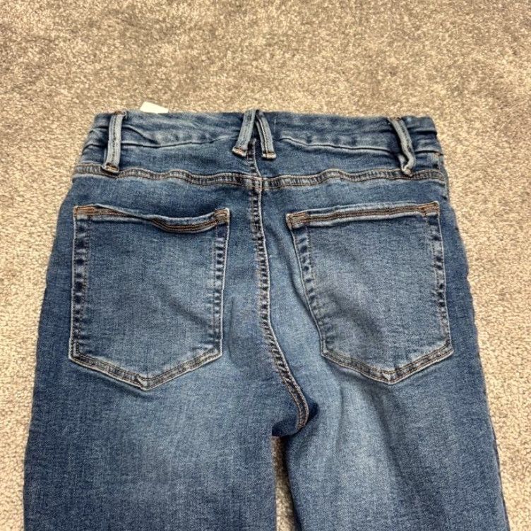 Good American Good American Jeans Blue Denim Button Fly High Rise Skinny 2/26 5-Pocket Stretch Women's Regular Inseam 28 in Waist 24 in Medium Wash City Streetwear Size 26" / US 2 / IT 38 - 5 Thumbnail